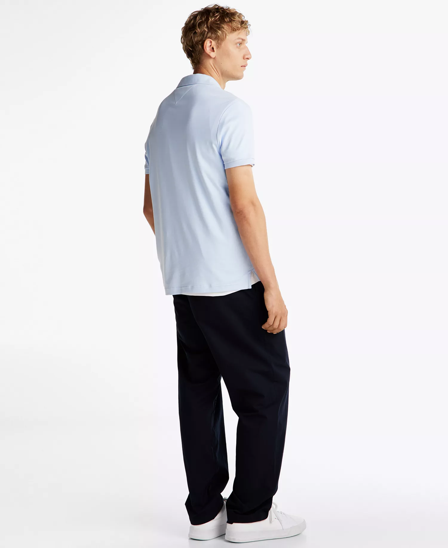 Men's Regular-Fit Ultra Soft Liquid Cotton Polo Shirts - Breezy Blue - L