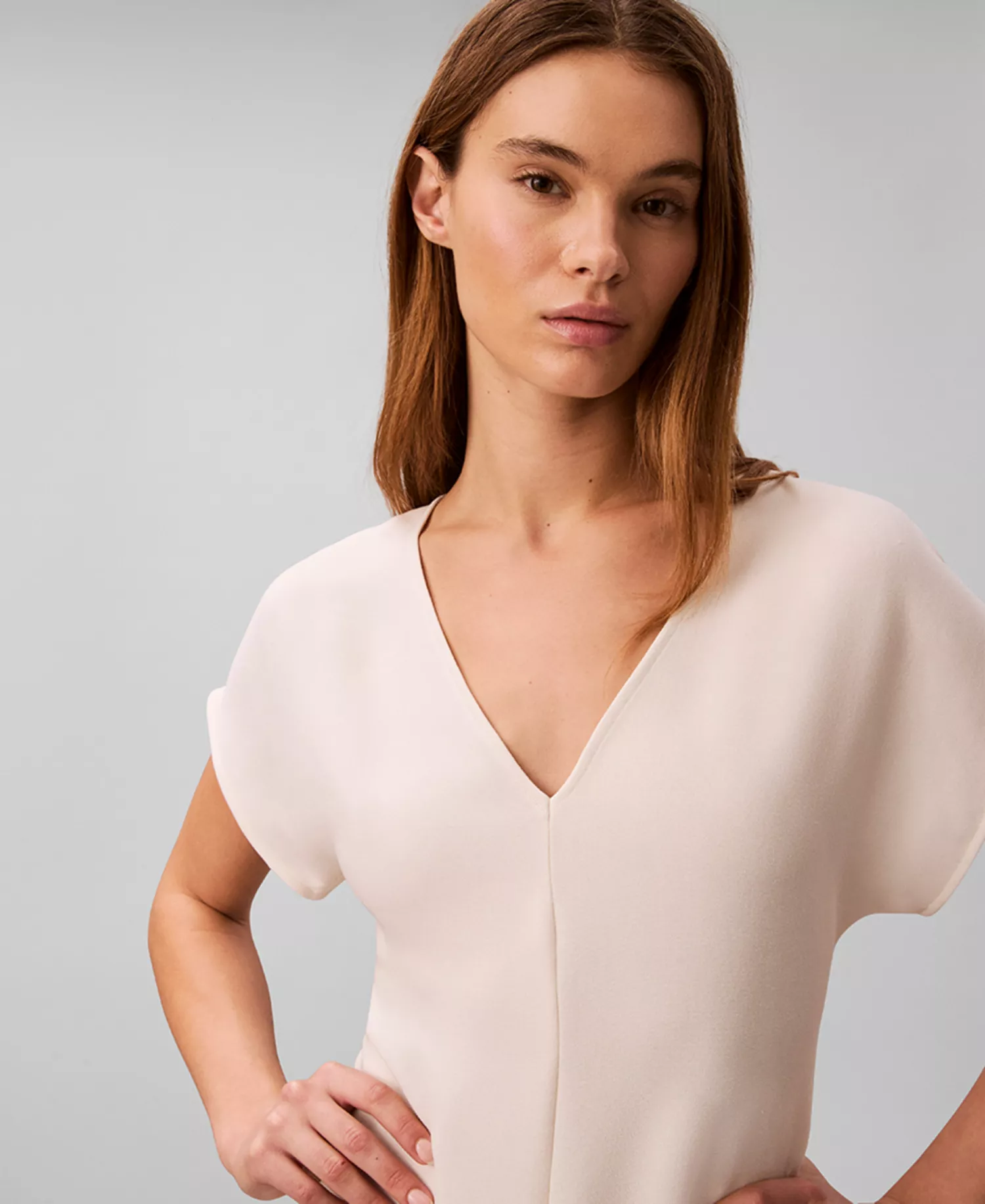 Women's V-Neck Short-Sleeve Midi Dress - Calico - L