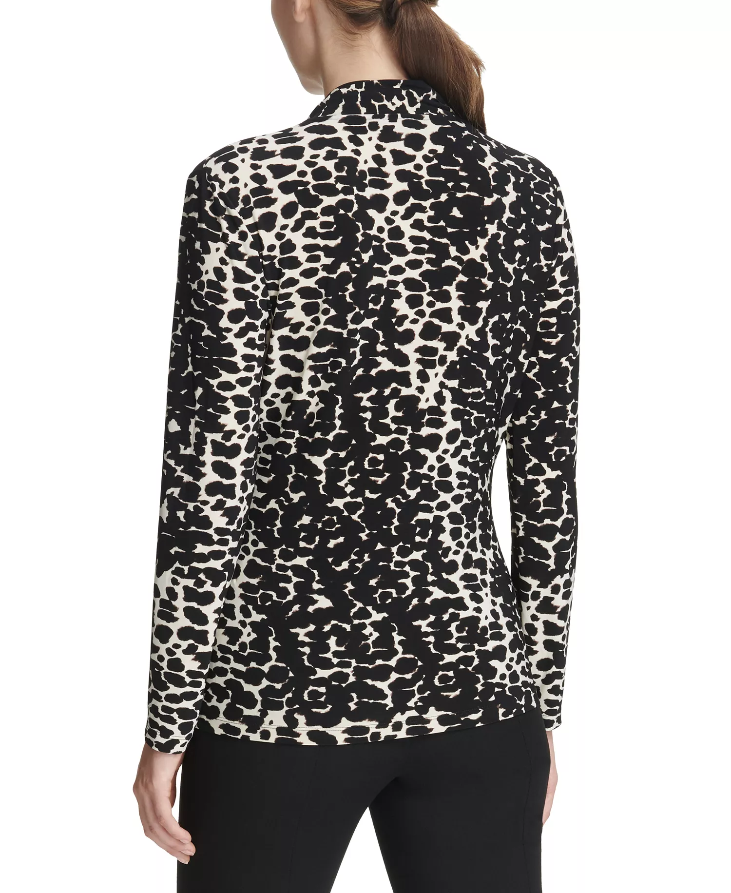 Petite Printed Surplice Top, Created for Macy's - Tan Multi - PL