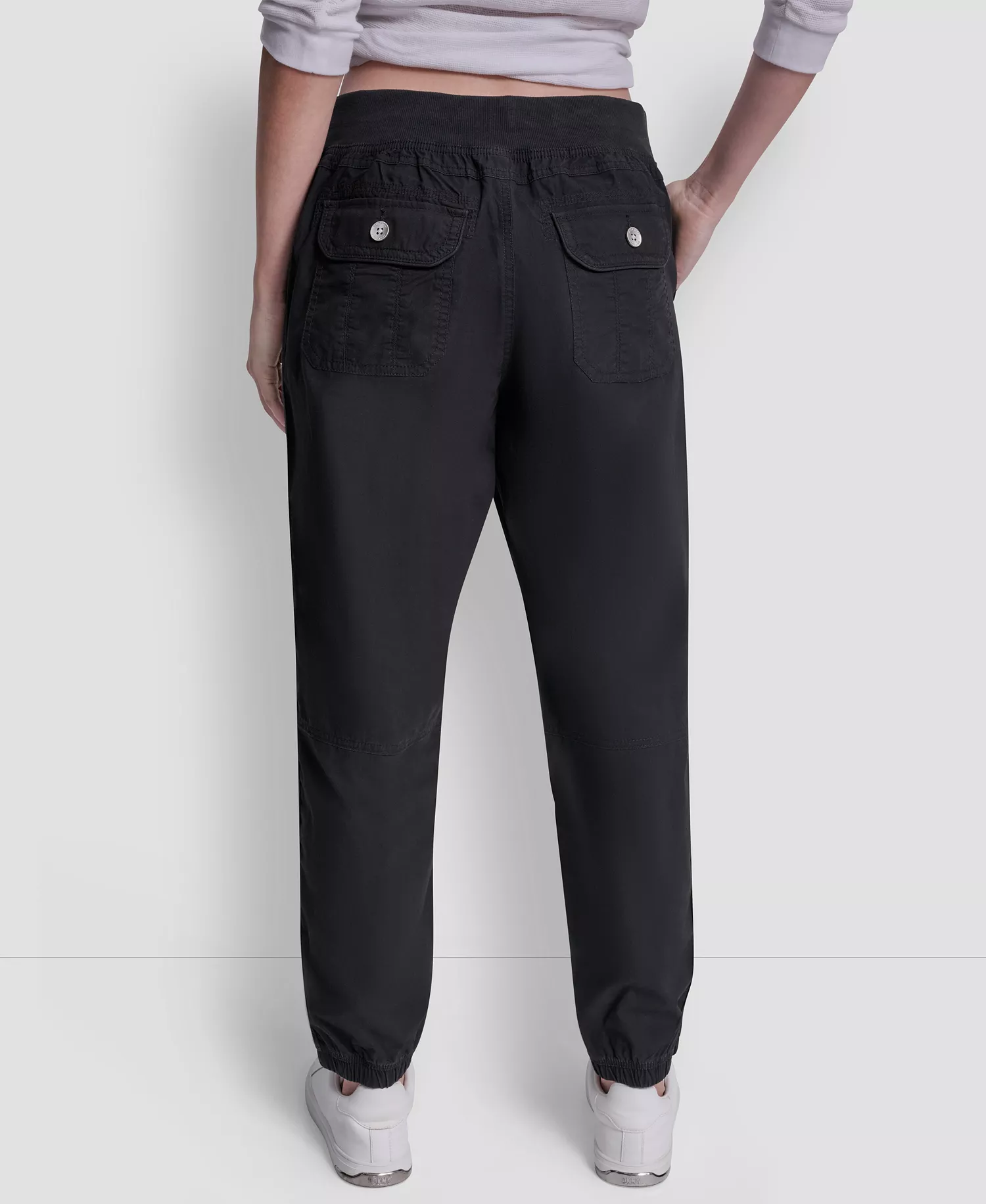 Women's High-Rise Bungee Waist Seamed Joggers - Black - L