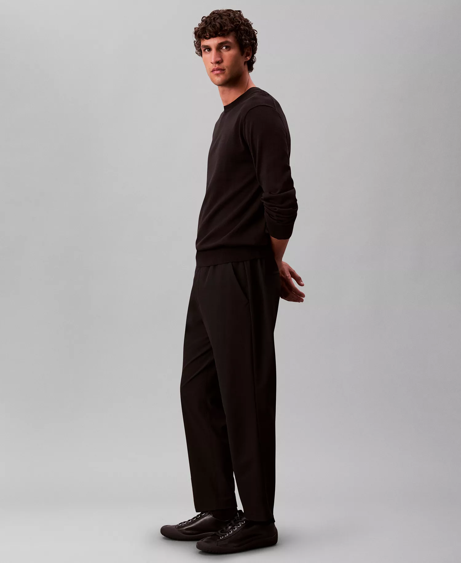 Men's Regular Fit Elastic Jogger Pants - Black - 30