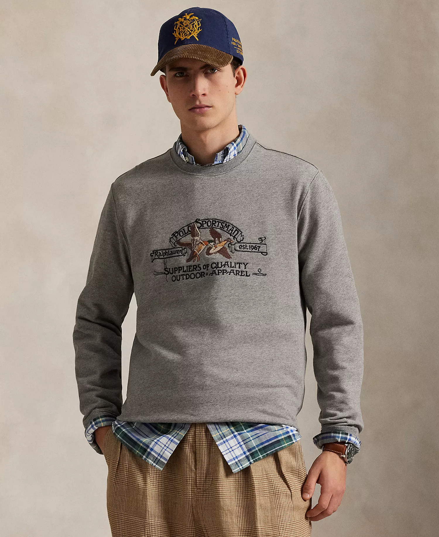 Men's Polo Sportsman Fleece Sweatshirt - Dark Vintage Heather - XS