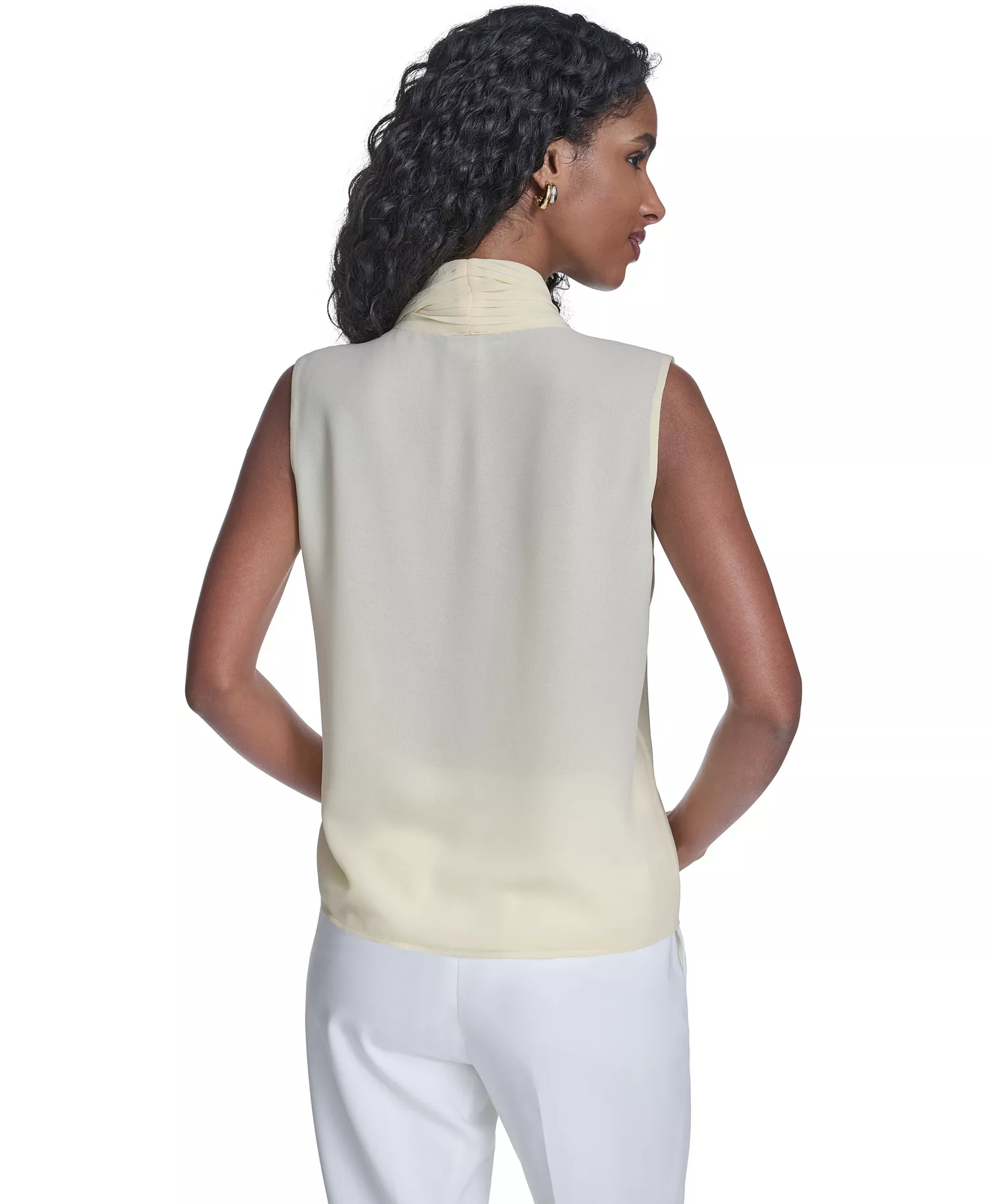 Petite Sleeveless V-Neck Top - Double Cream - P/L