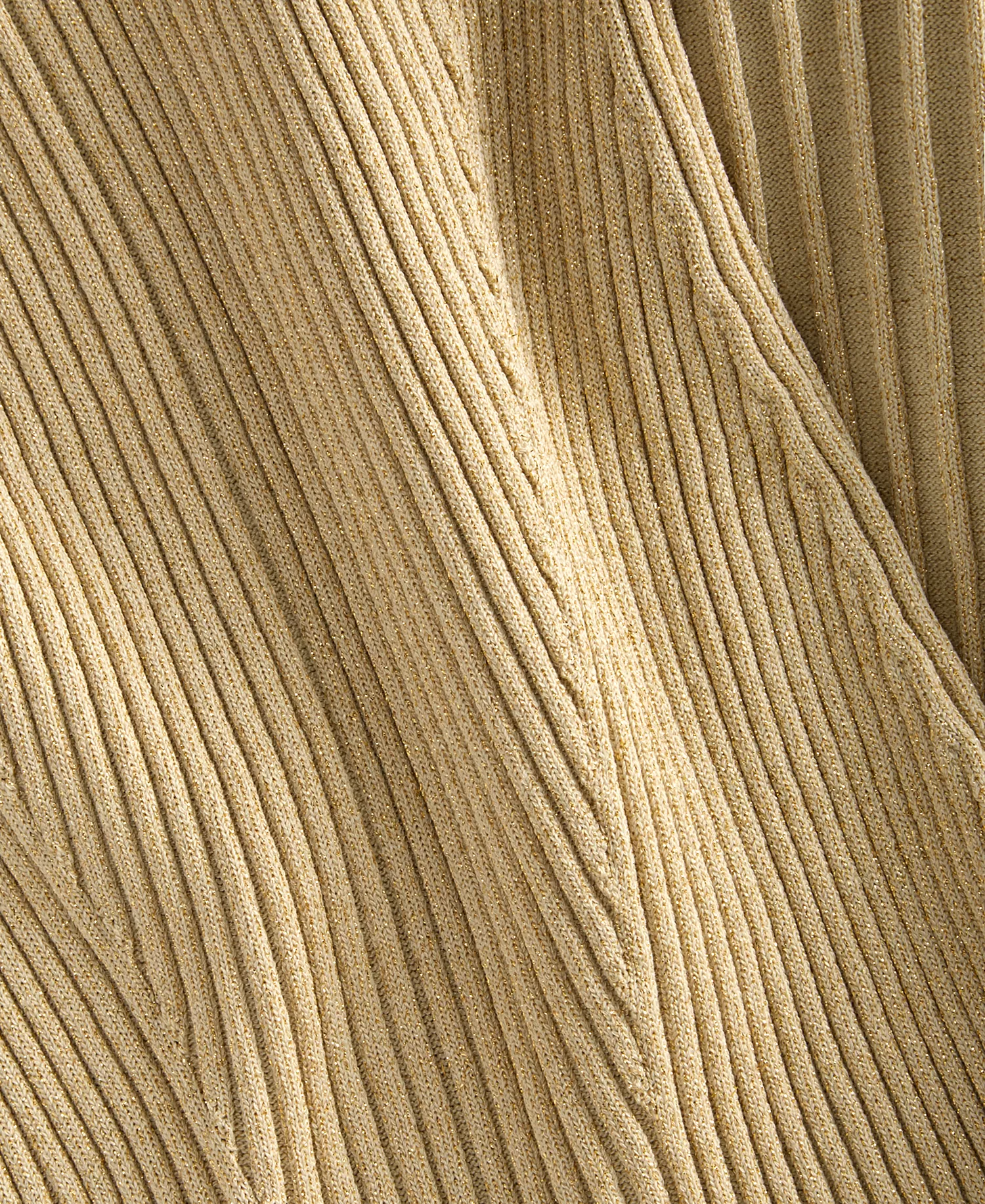 Women's Sleeveless Metallic Rib-Knit Sweater Dress, Exclusively at Macy's - Grain/Gold - L