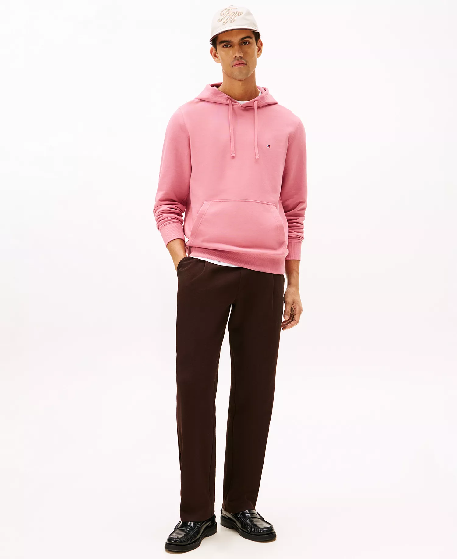 Men's Regular-Fit Essential Terry Hoodie - Camelia Blush - L