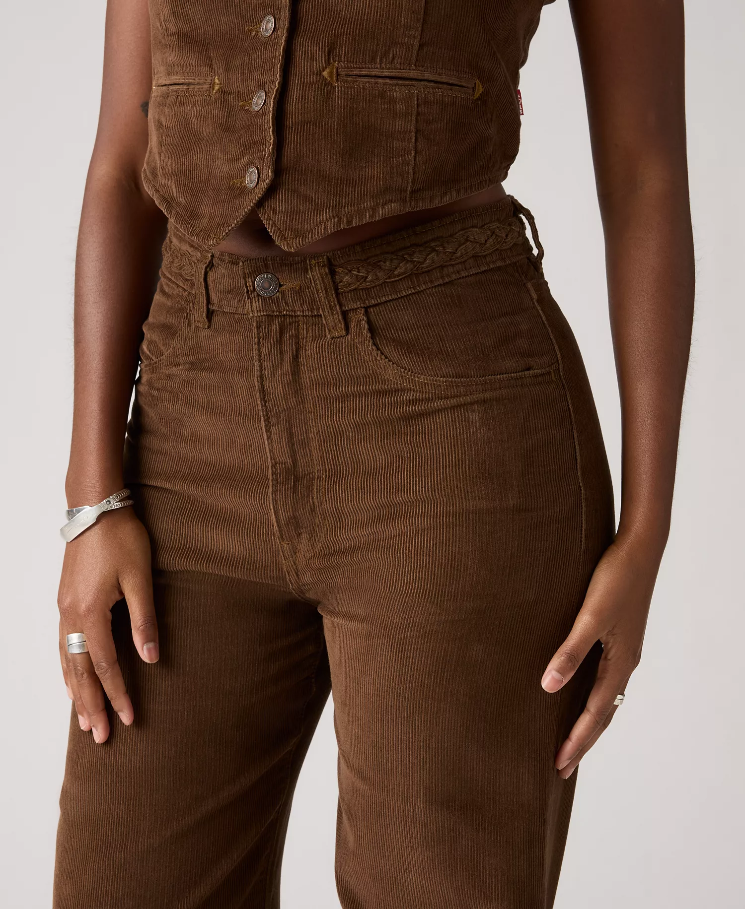 Women's Corduroy Braided Ribcage Jeans - Carafe - 26