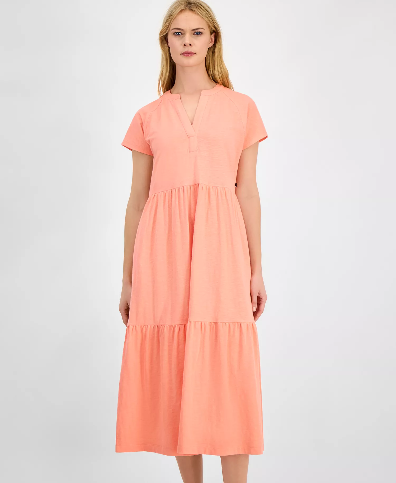 Women's Cotton Tiered Midi Dress - Bloom - L