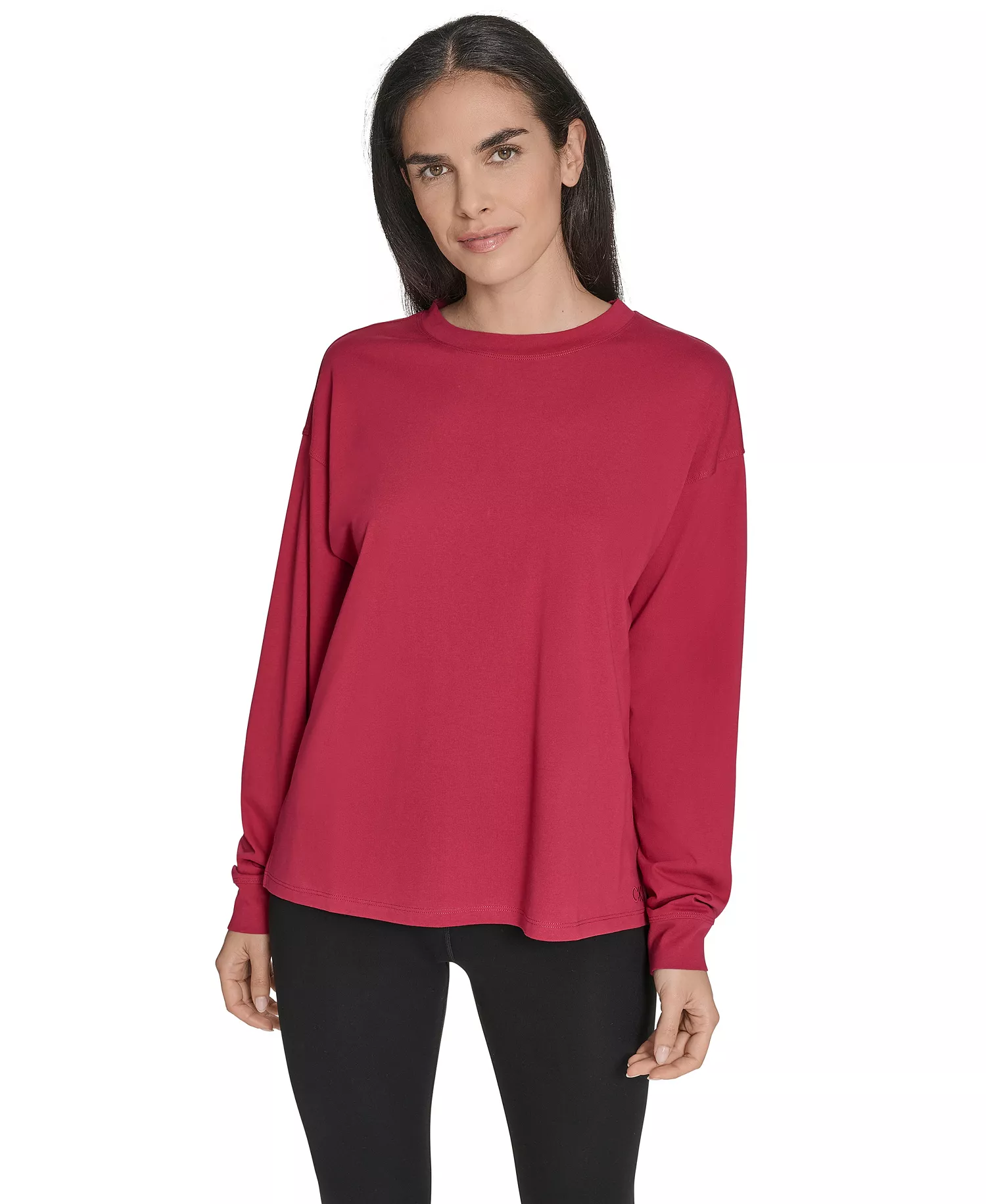 Women's Long-Sleeve Crew Neck T-Shirt - Otherworld Red - XS