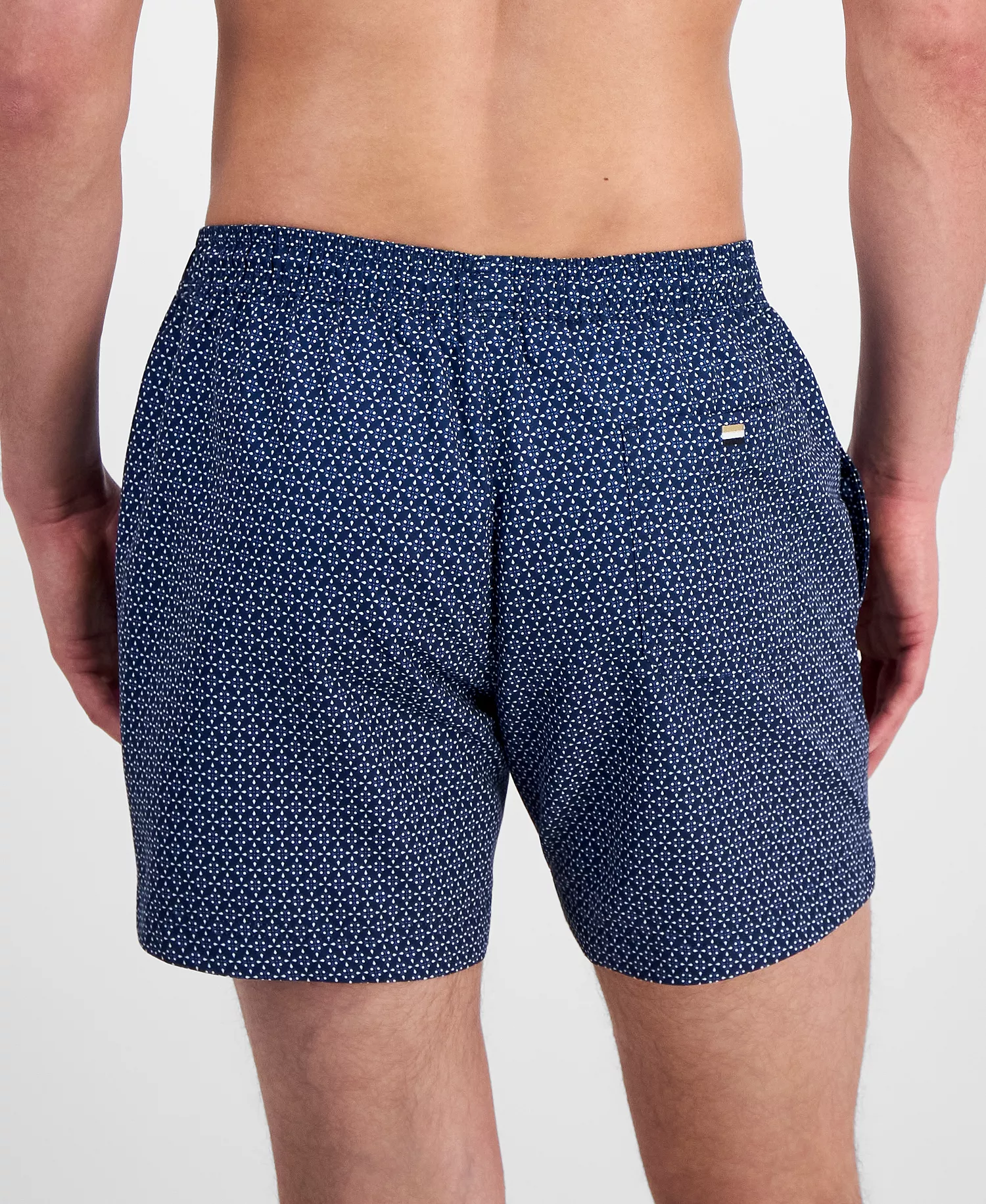 BOSS by Men's Printed Dots 5" Swim Trunks - Navy/black - 2XL