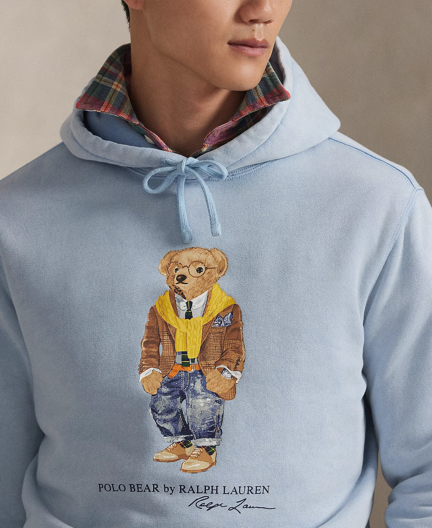 Men's Polo Bear Garment-Dyed Fleece Hoodie Sweatshirt - Southport Blue - 2XL