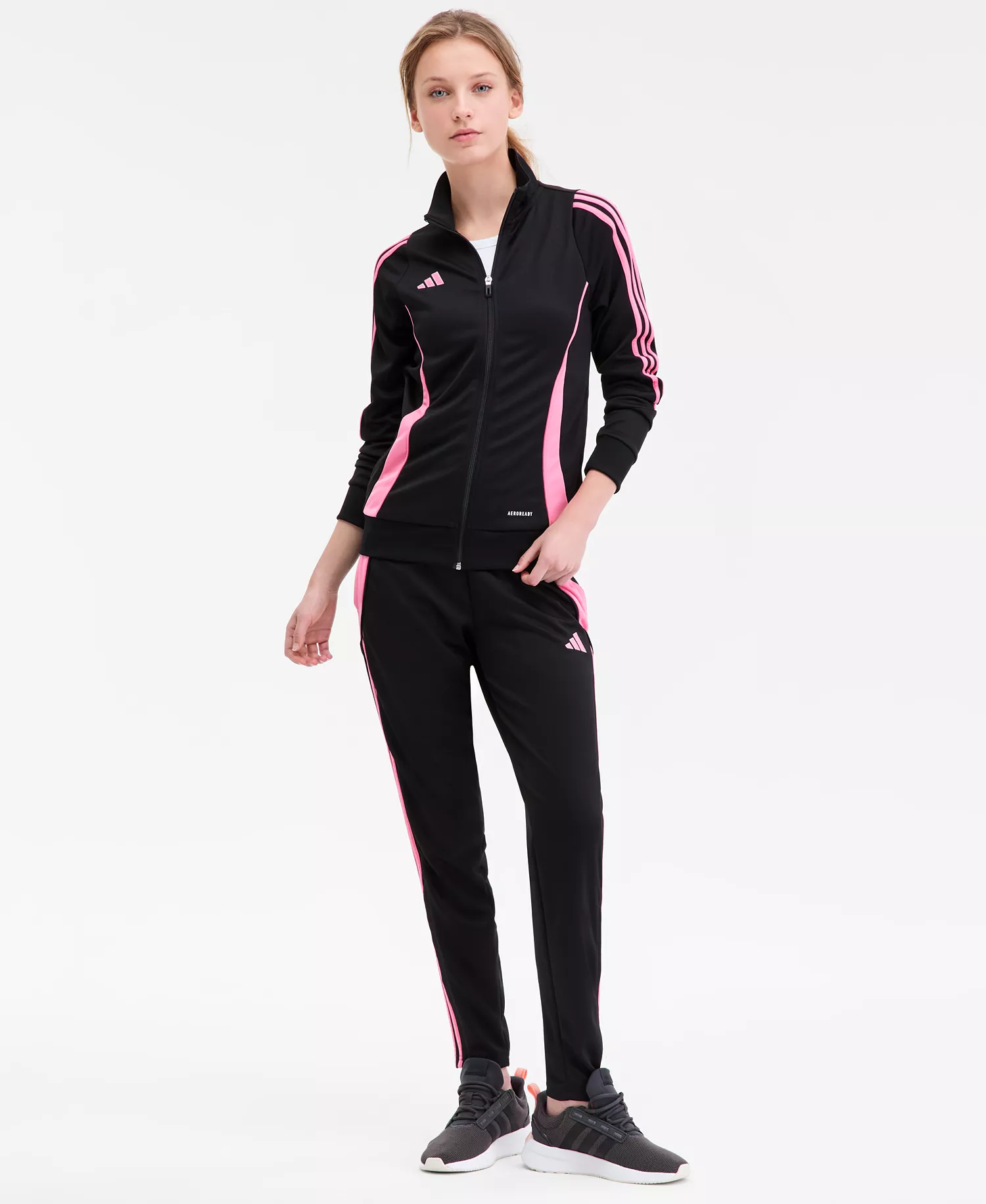 Women's Tiro 24 Zip-Up Track Jacket - Black/easy Pink - L