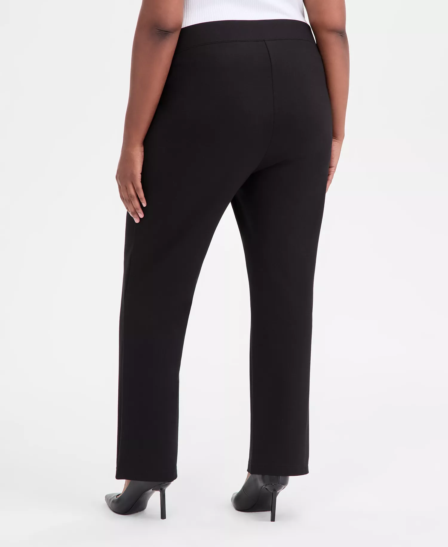 Plus Size High-Rise Slim-Fit Ankle Pants, Macy's Exclusive  - Deep Black - 0X
