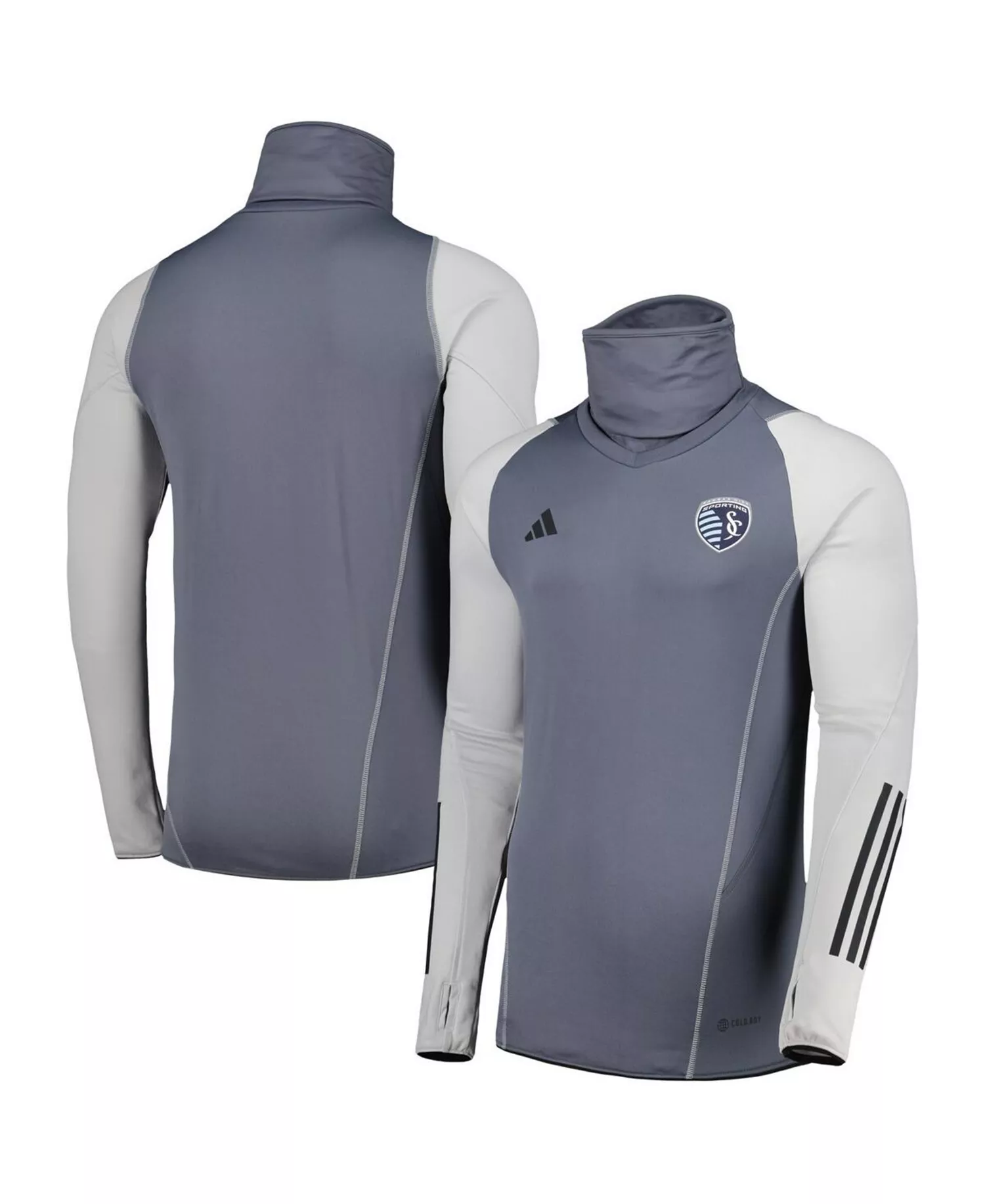 Men's Gray Sporting Kansas City Warm Raglan COLD.RDY Top - Gray - 2XL