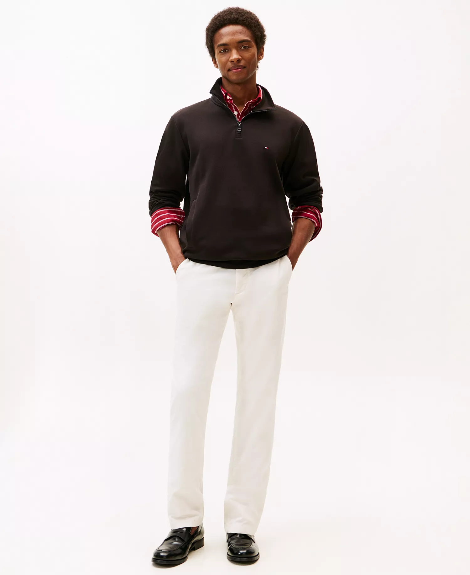 Men's Essential Intechno Knit Regular-Fit Quarter-Zip Sweatshirt - Black - L