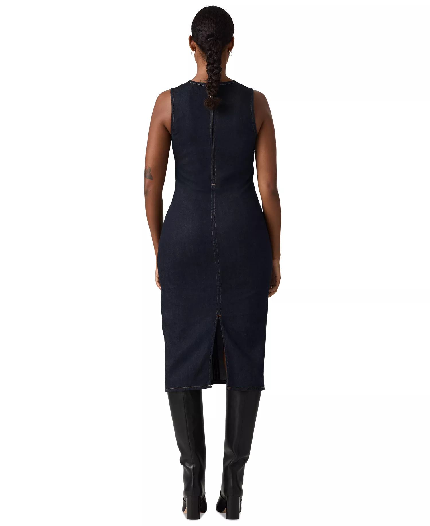 Women's Crew Neck Column Dress - Fem Fatale - L