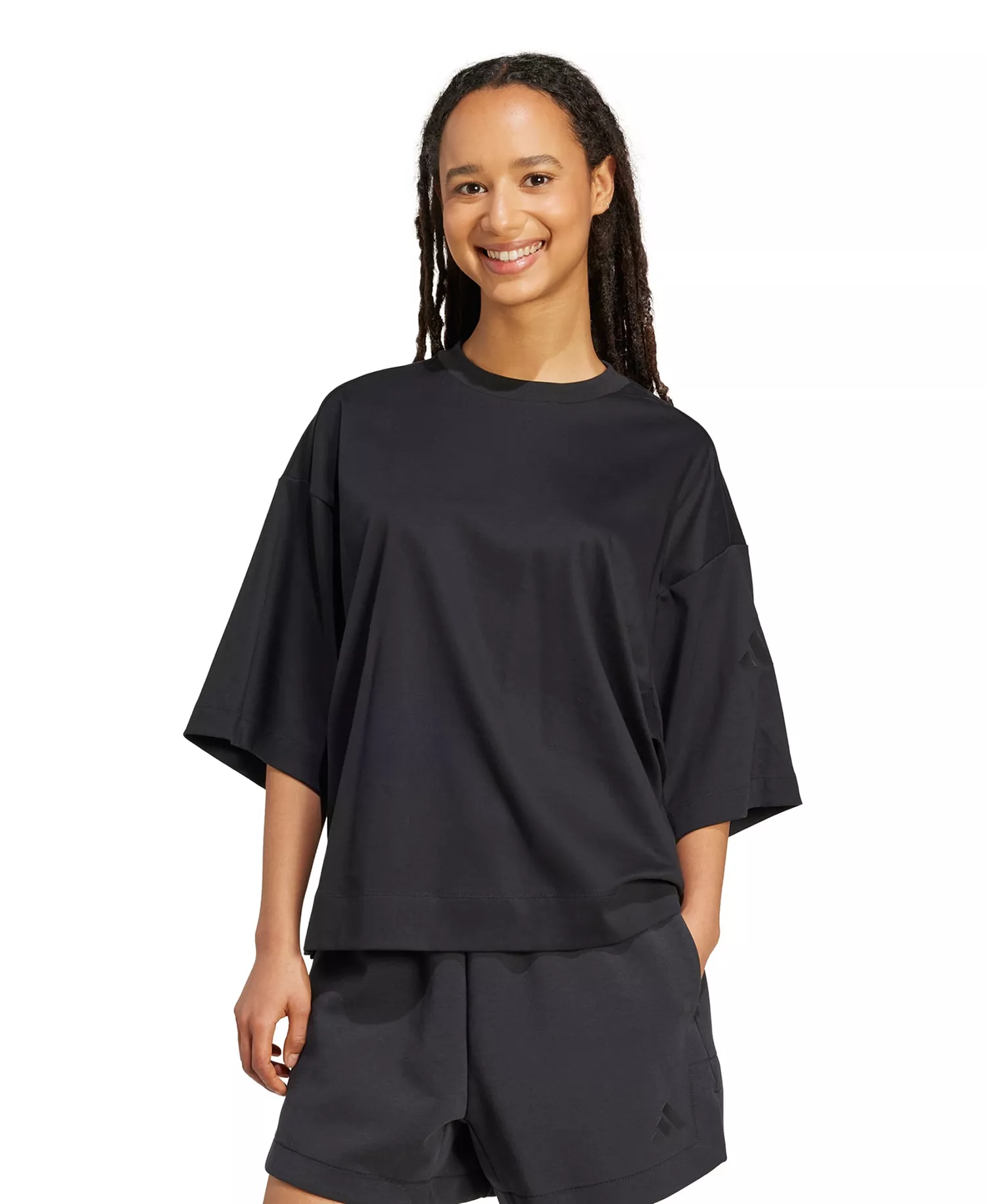 Women's All SZN Soft Lux Loose Pull On T Shirt - Black - 2XL
