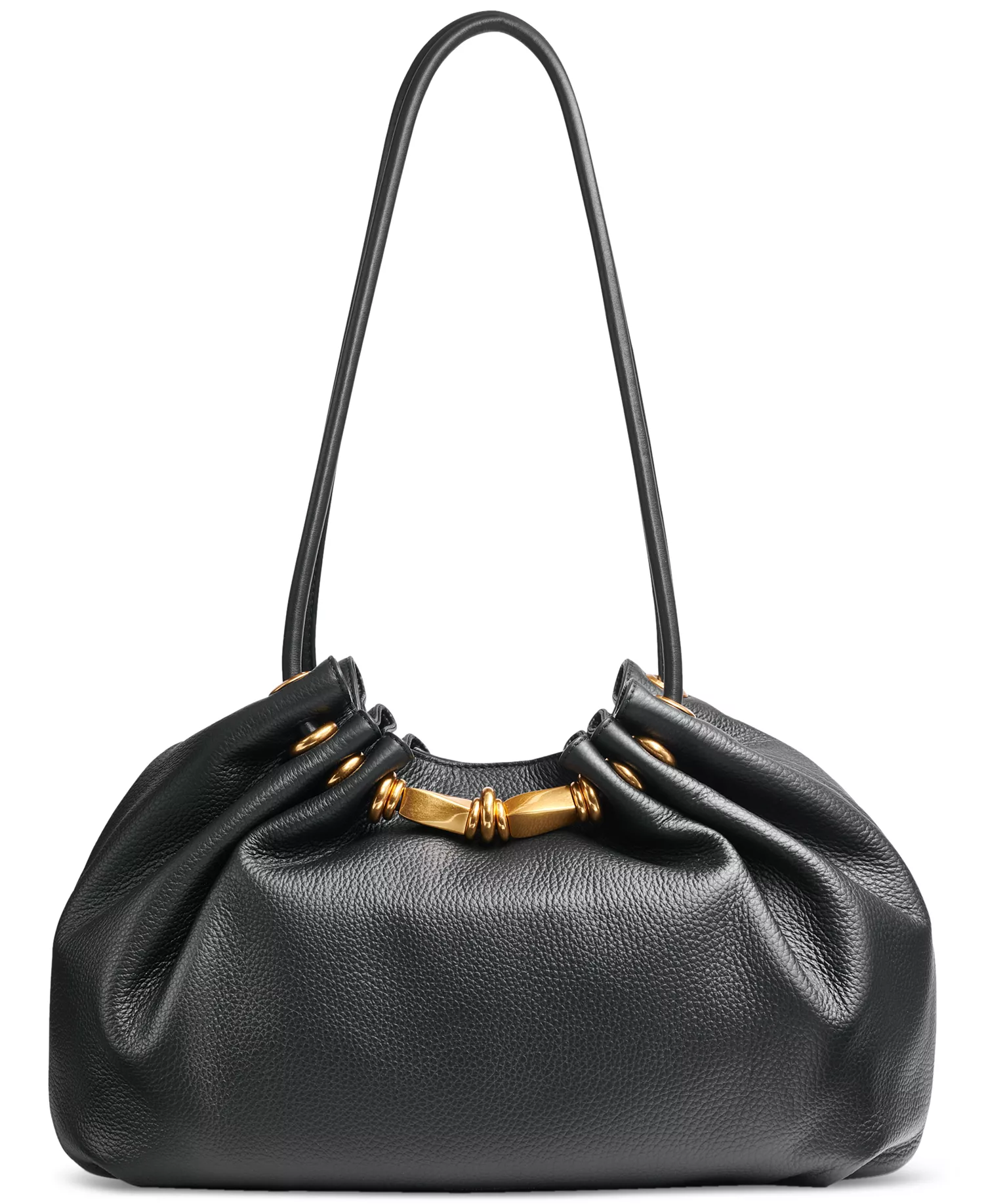 Seacliff Leather Tote - Black/gold - NO SIZE