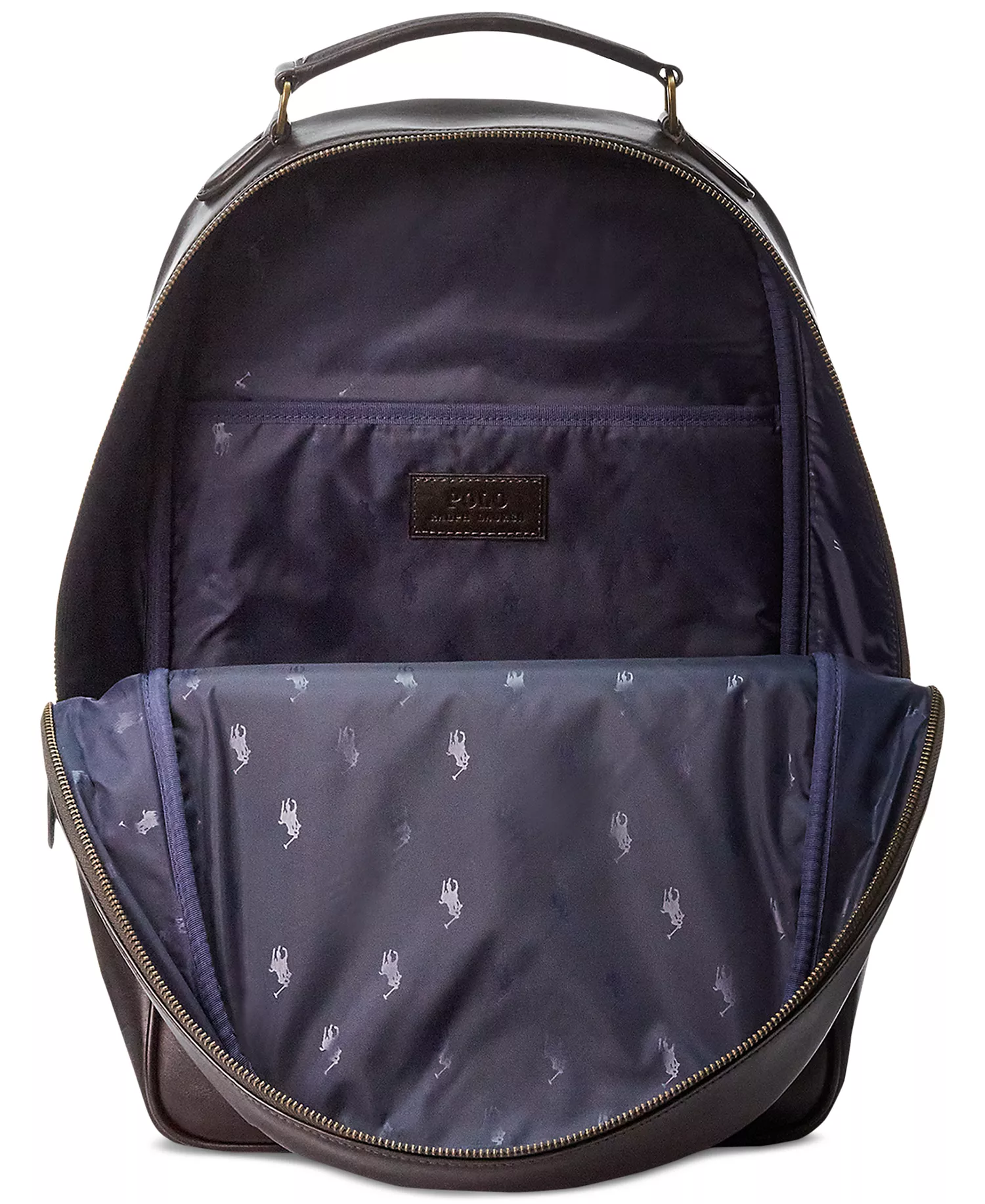 Men's Leather Backpack - Dark Brown - No Size