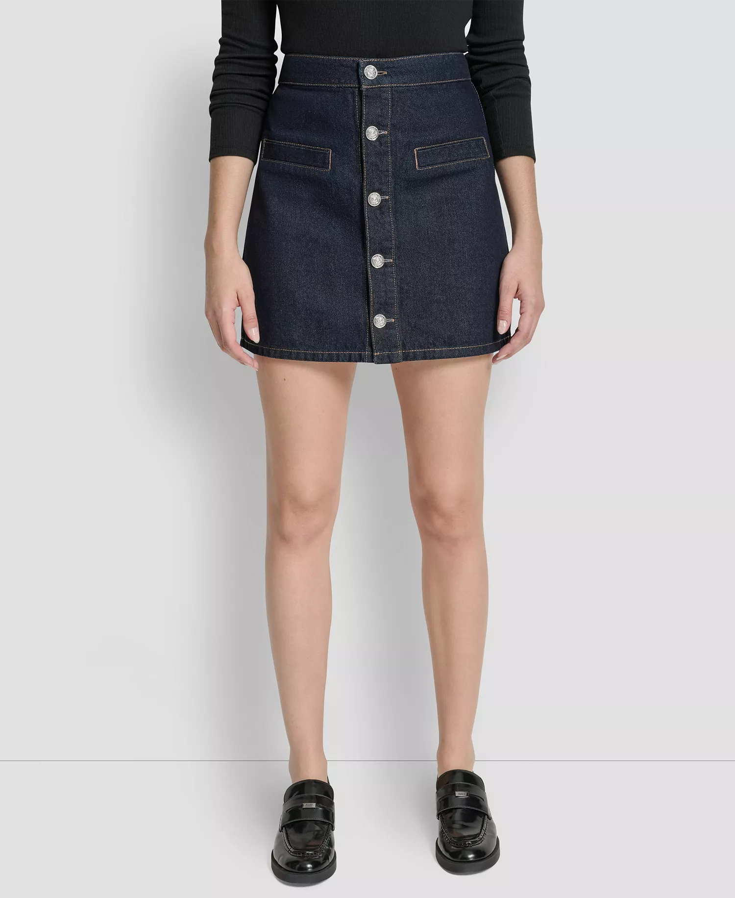 Women's High-Rise Button-Front Mini Skirt - Fearless - 24