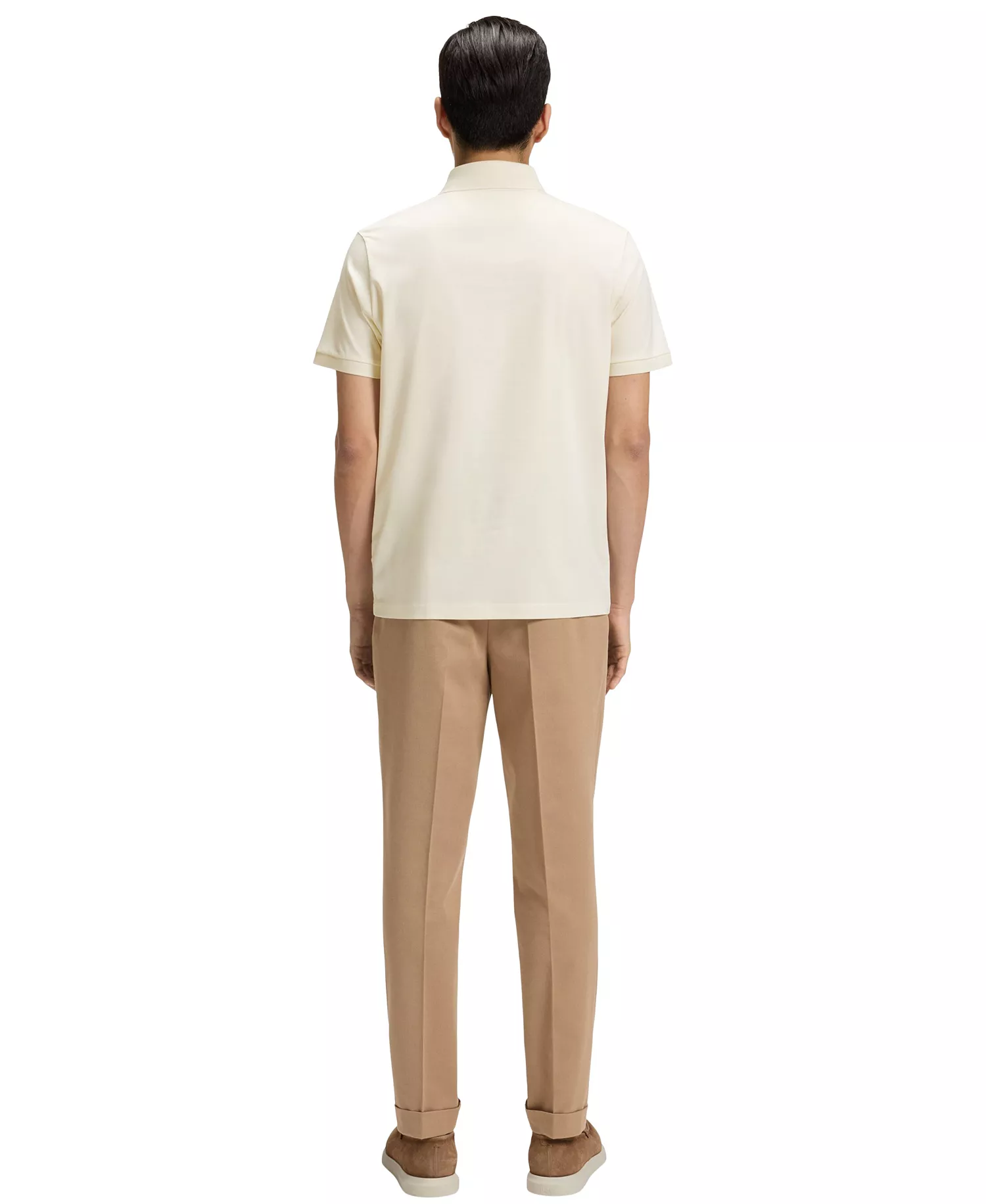 Men's Regular-Fit Mercerized Cotton Polo Shirt - Open White - L