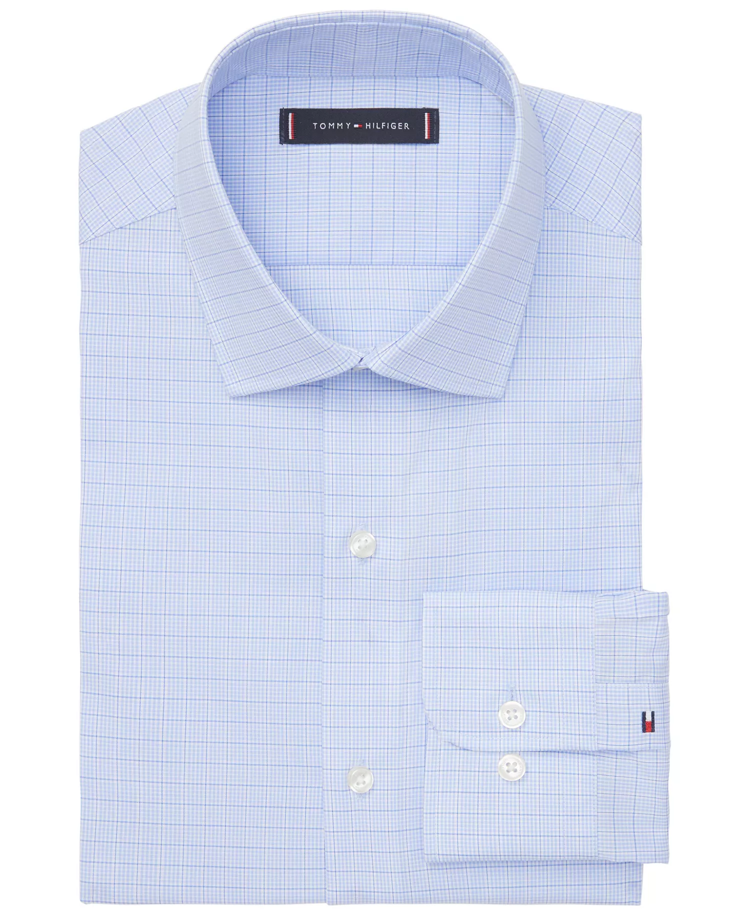 Men's Flex Regular-Fit Twill Dress Shirt - Blue Multi - 16 34/35