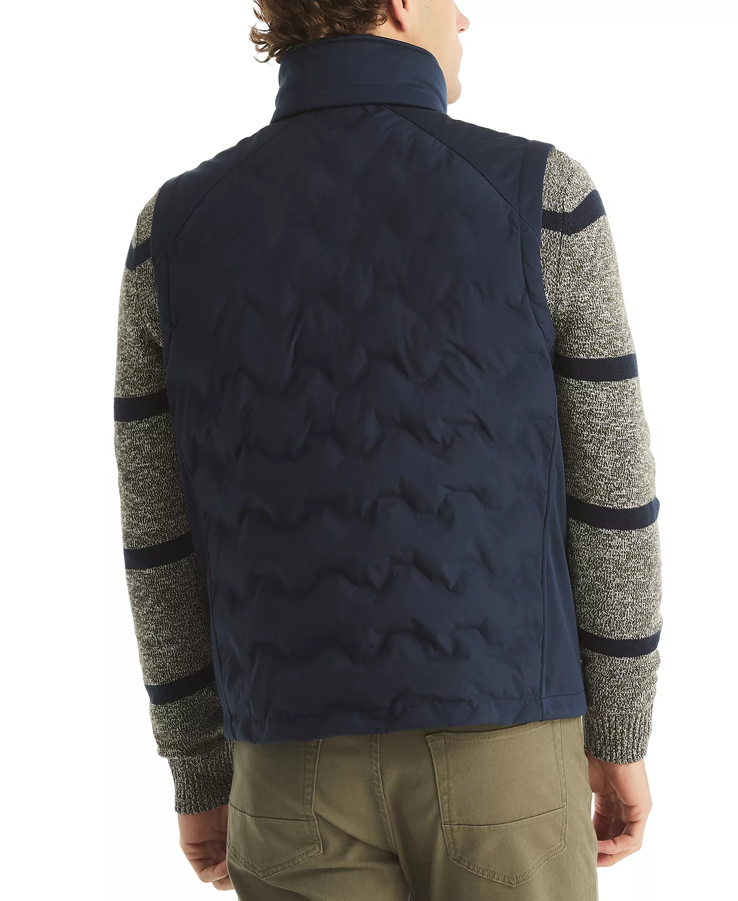 Men's Water-Resistant Hybrid Vest - Navy Seas - 2XL