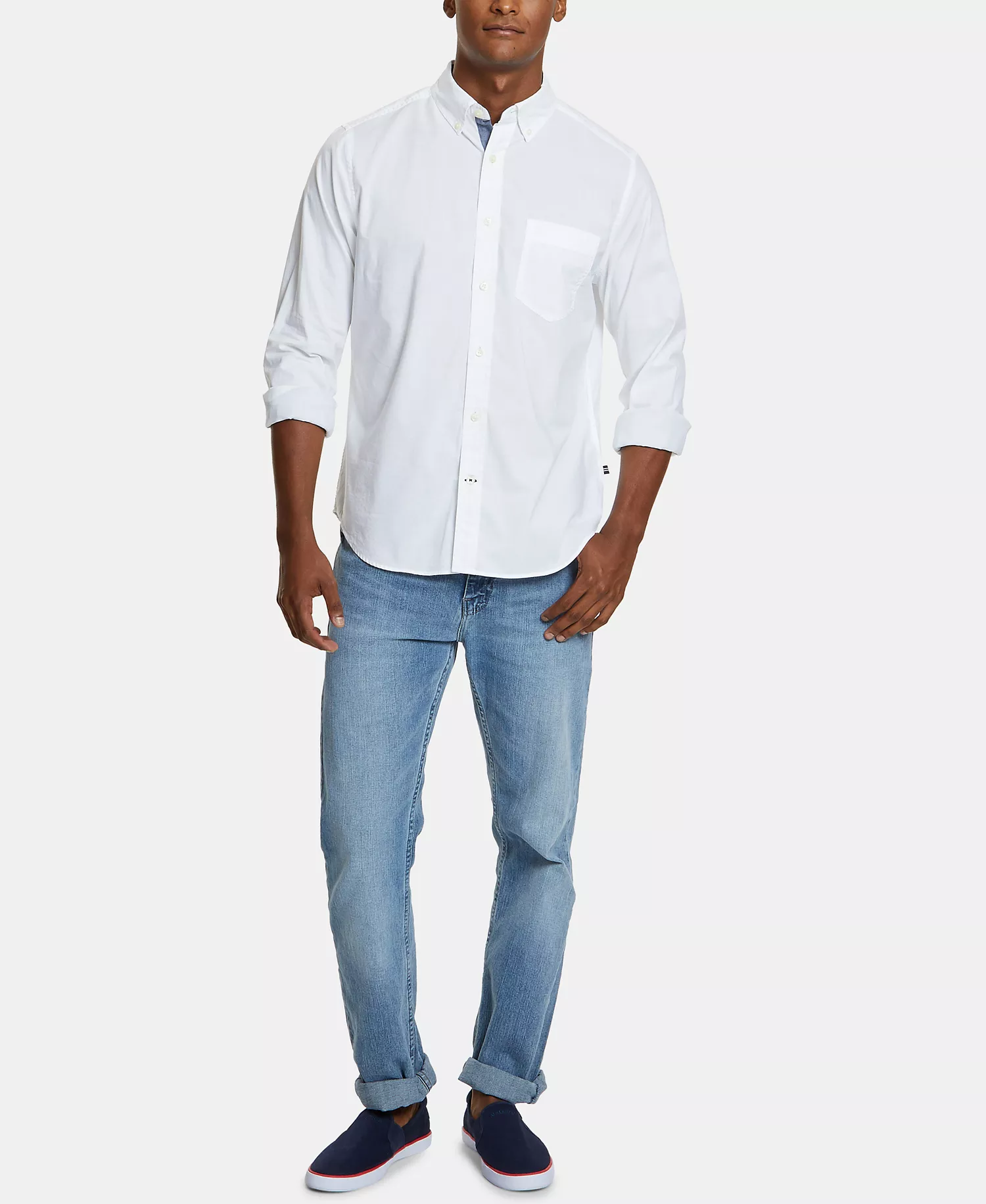 Men's Classic-Fit Stretch Solid Oxford Button-Down Shirt - Bright White - 2XL
