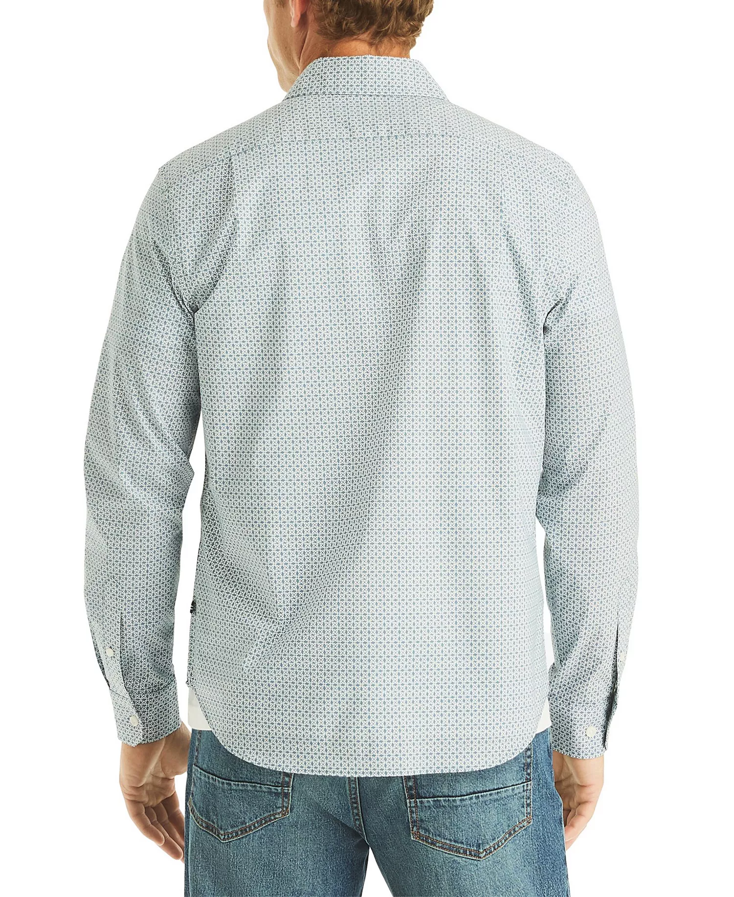 Men's Printed Long-Sleeve Shirt - Coronet Blue - 2XL