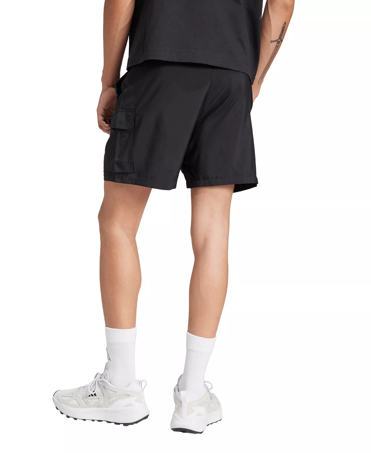 Men's Woven Chelsea Cargo Shorts - Black, White - 2XL