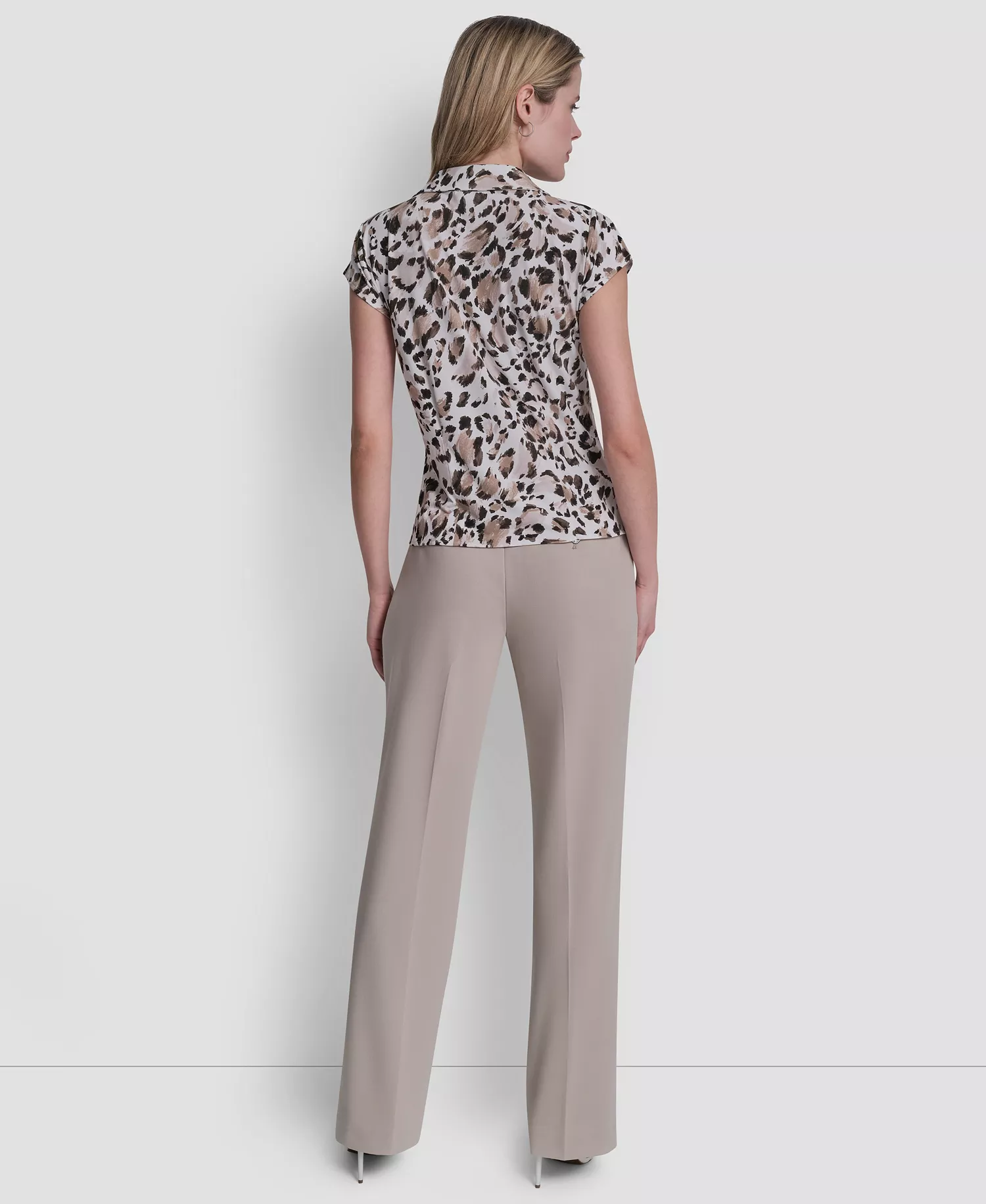 Petite Knit Button-Down Camp Shirt - White - P/L