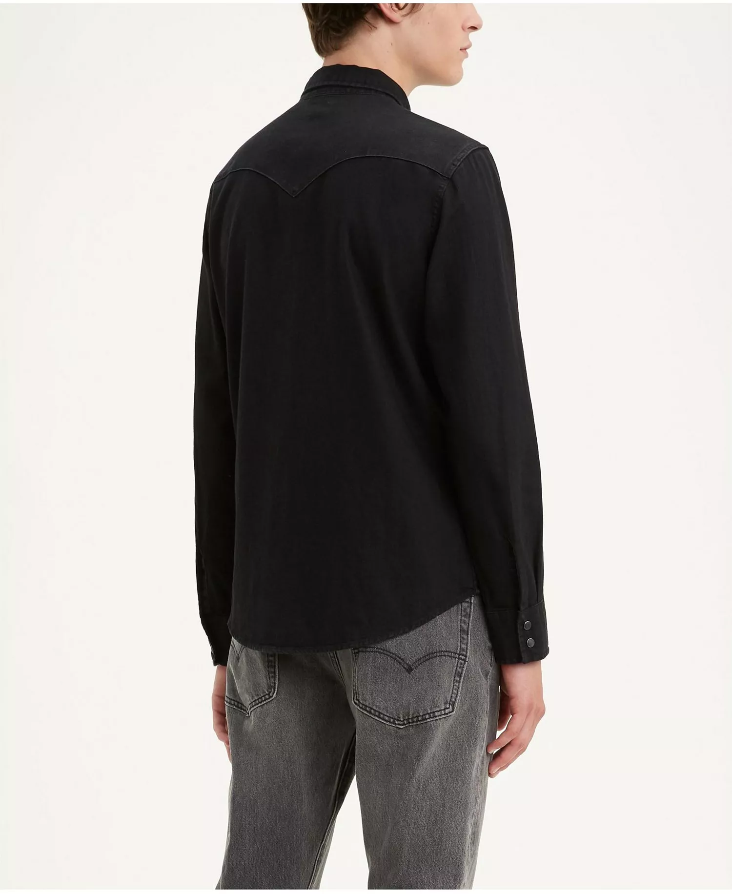 Men's Classic Standard Fit Western Shirt - Black Rinse - 2XL
