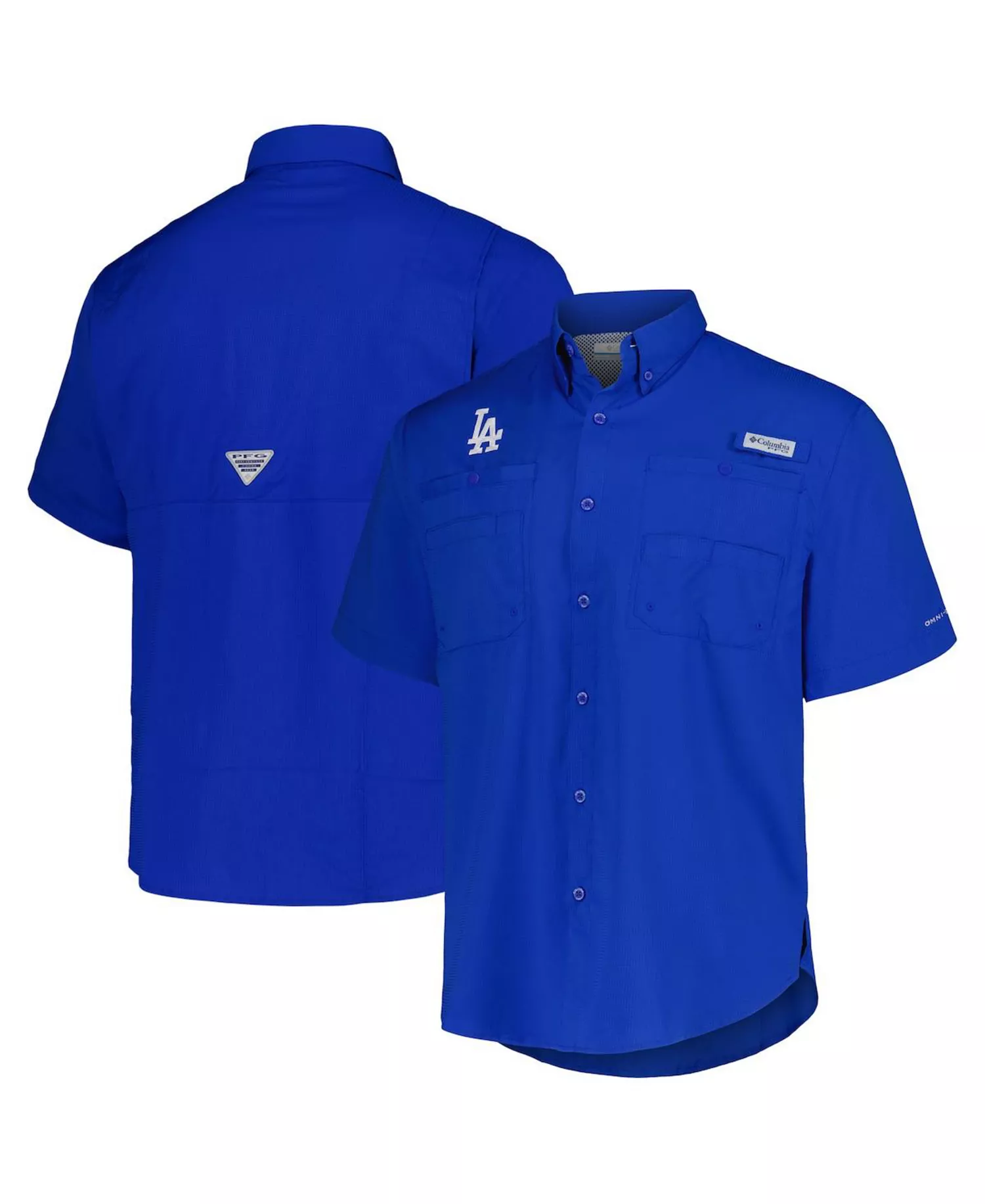 Men's Royal Los Angeles Dodgers Tamiami Omni-Shade Button-Down Shirt - Royal - 2XL