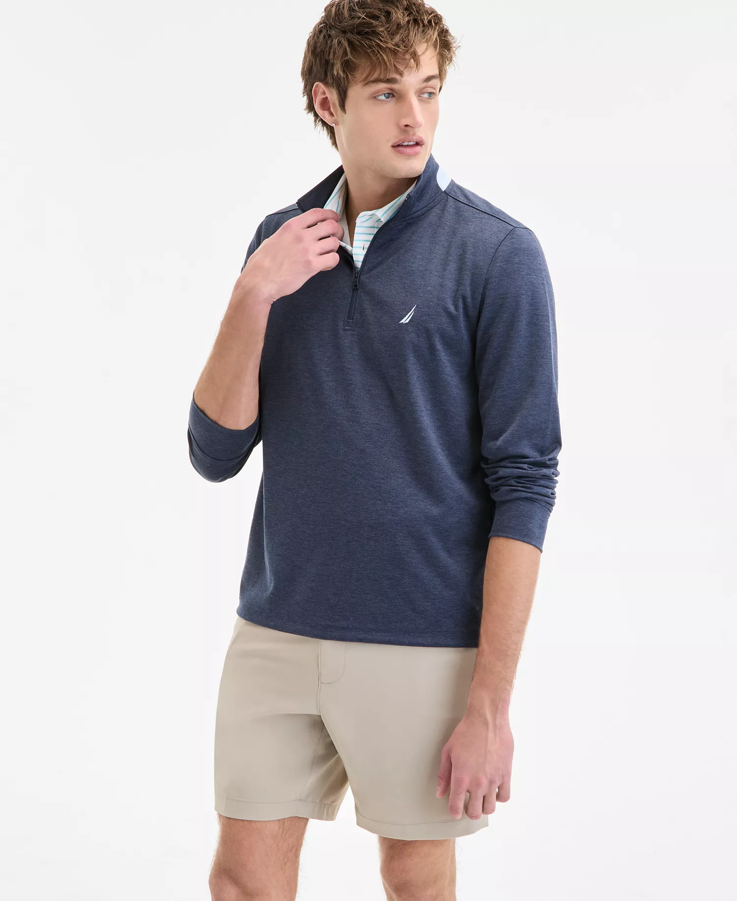 Men’s Moisture Wicking Performance Quarter-Zip - Navy Seas - 2XL