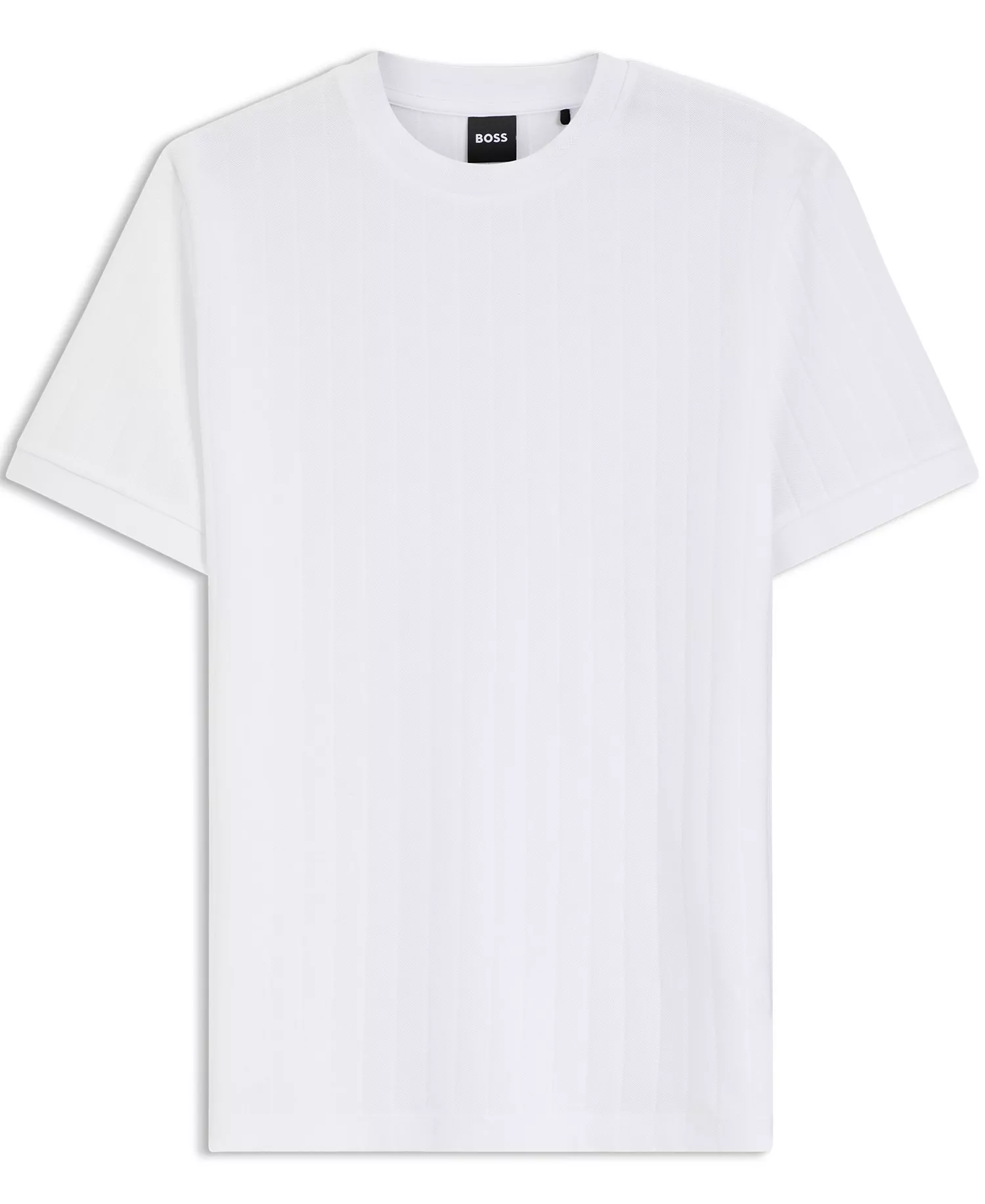 Men's Mercerized-Cotton Structured Stripes T-Shirt - White - L