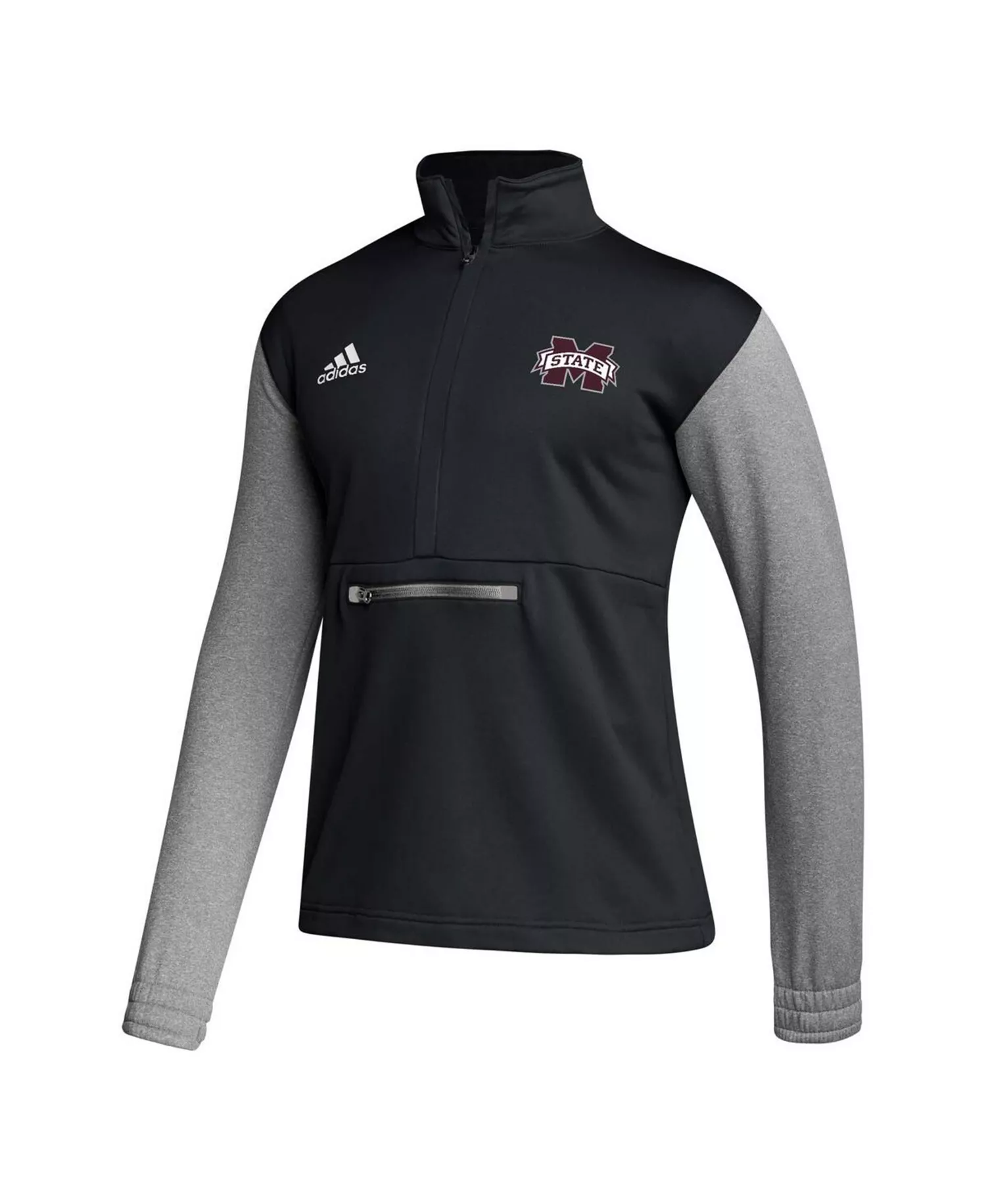 Men's Black Mississippi State Bulldogs Sideline AEROREADY Half-Zip Top - Black - 2XL
