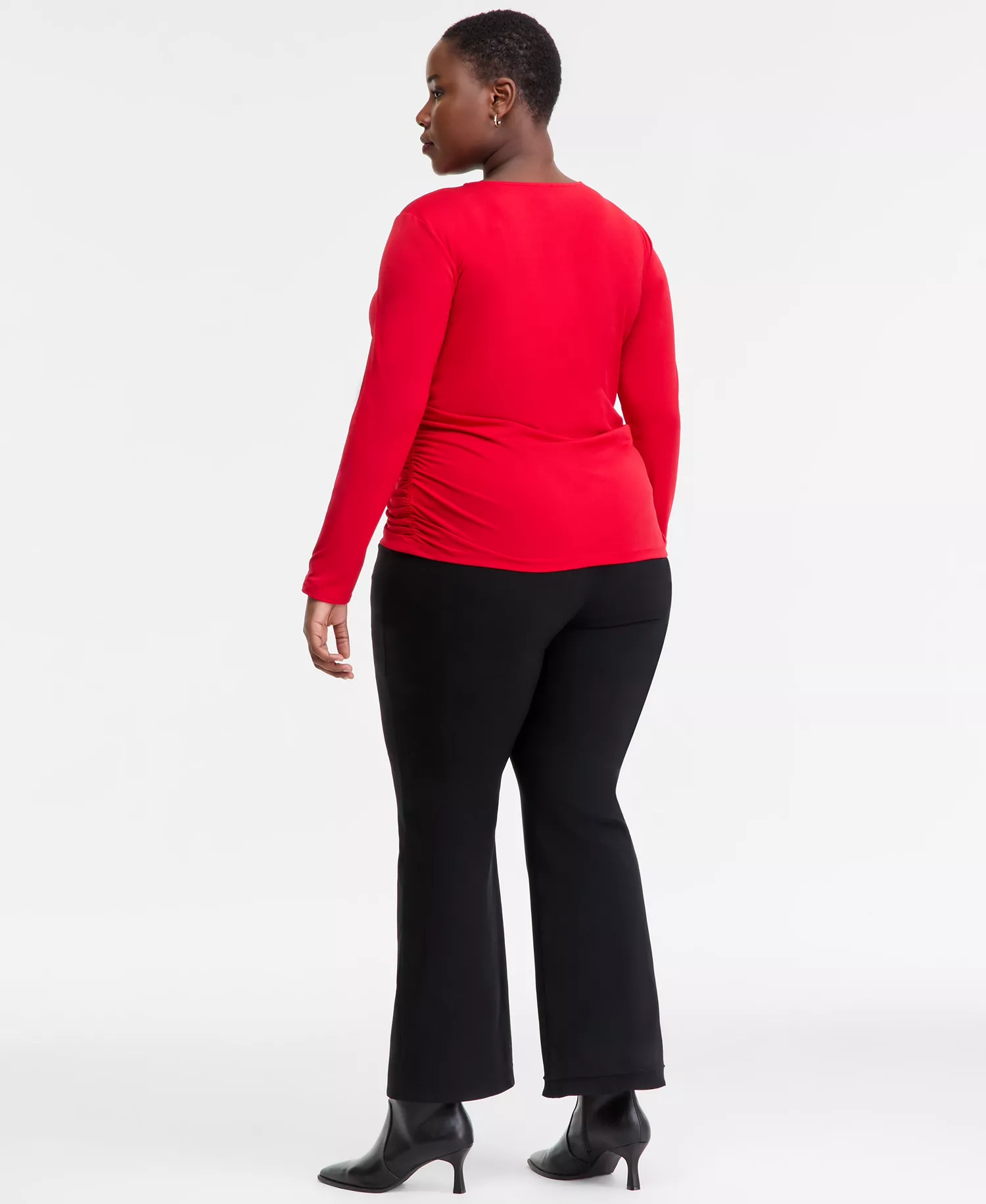 Plus Size Mid-Rise Bootcut Pants, Macy's Exclusive  - Deep Black - 16W