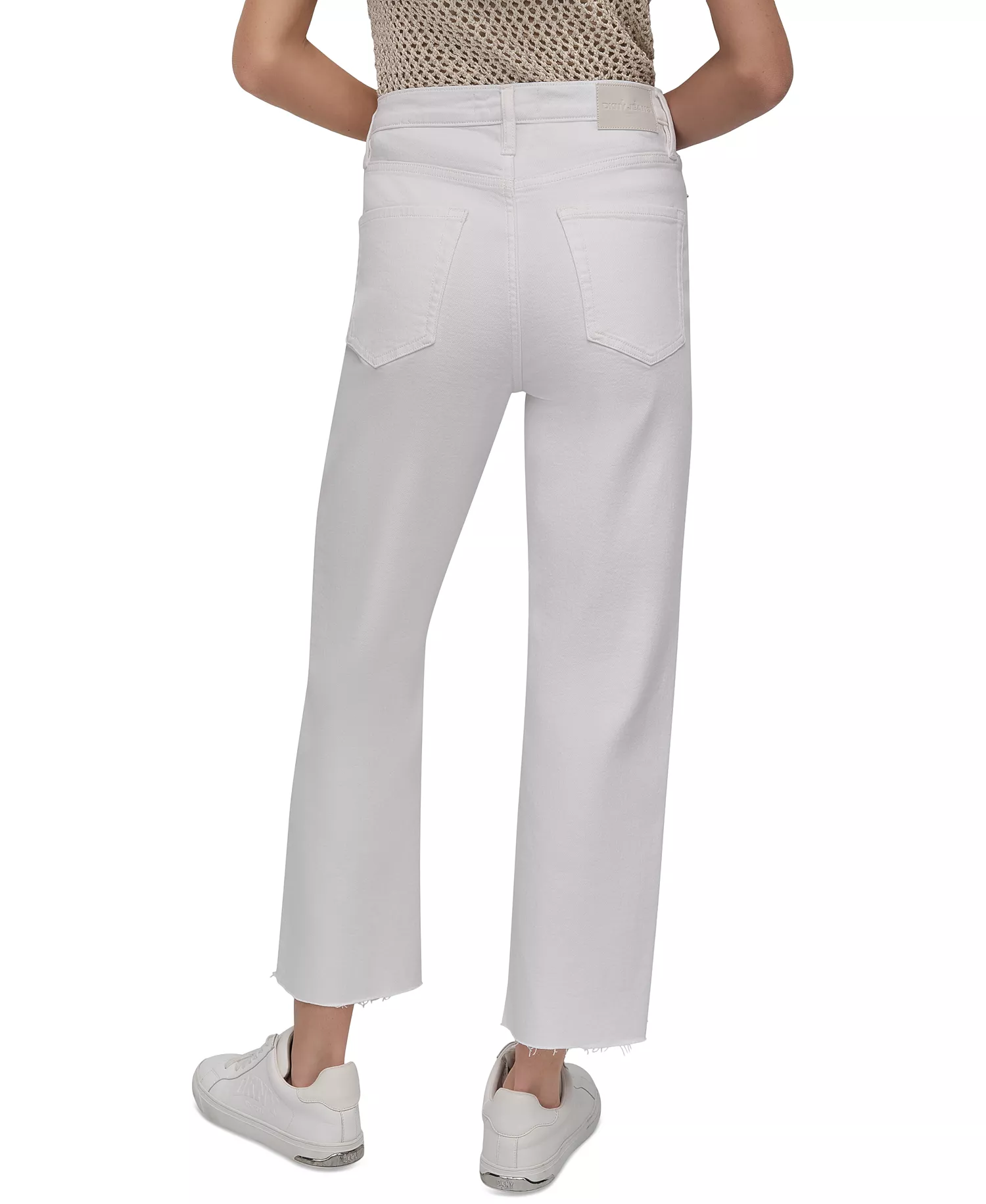 Women's High-Rise Classic Straight-Leg Raw-Hem Jeans - Wht - White - 24