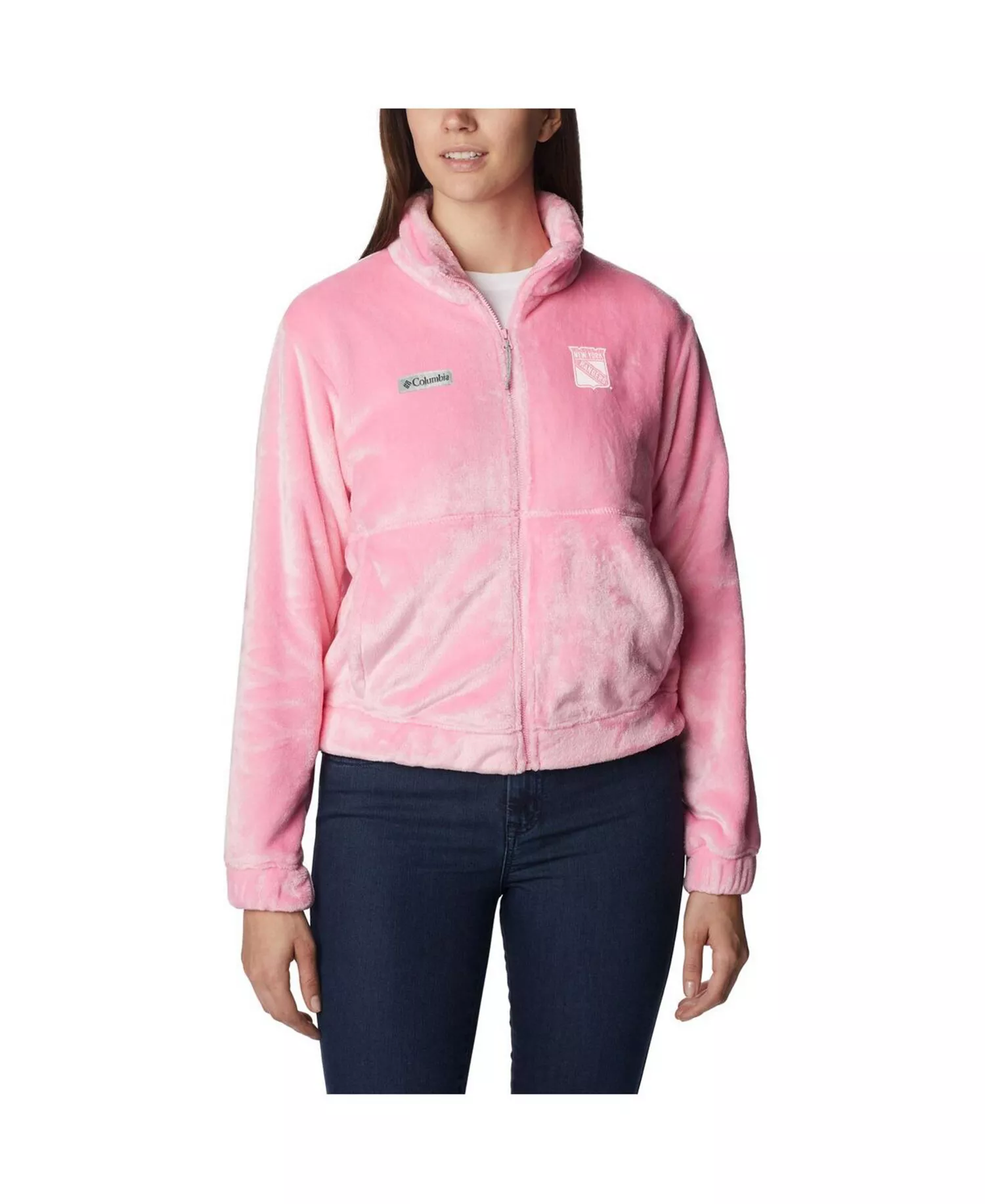 Women's Pink New York Rangers Fire Side Full-Zip Jacket - Pink - L