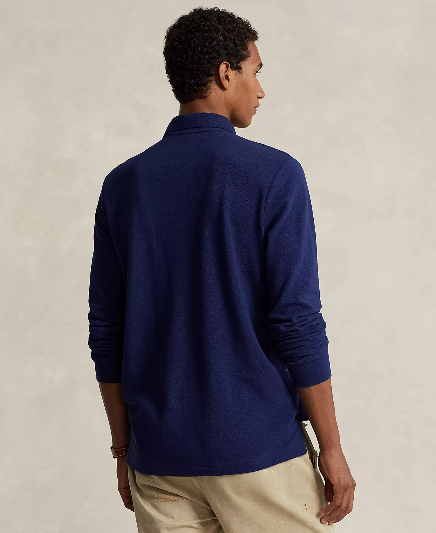 Men's Classic Fit Long Sleeve Mesh Polo - Newport Navy - 2XL