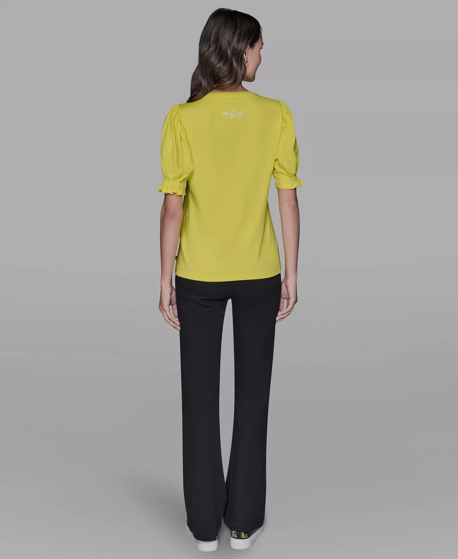 Women's Puff Sleeves T-Shirt - Lime - L