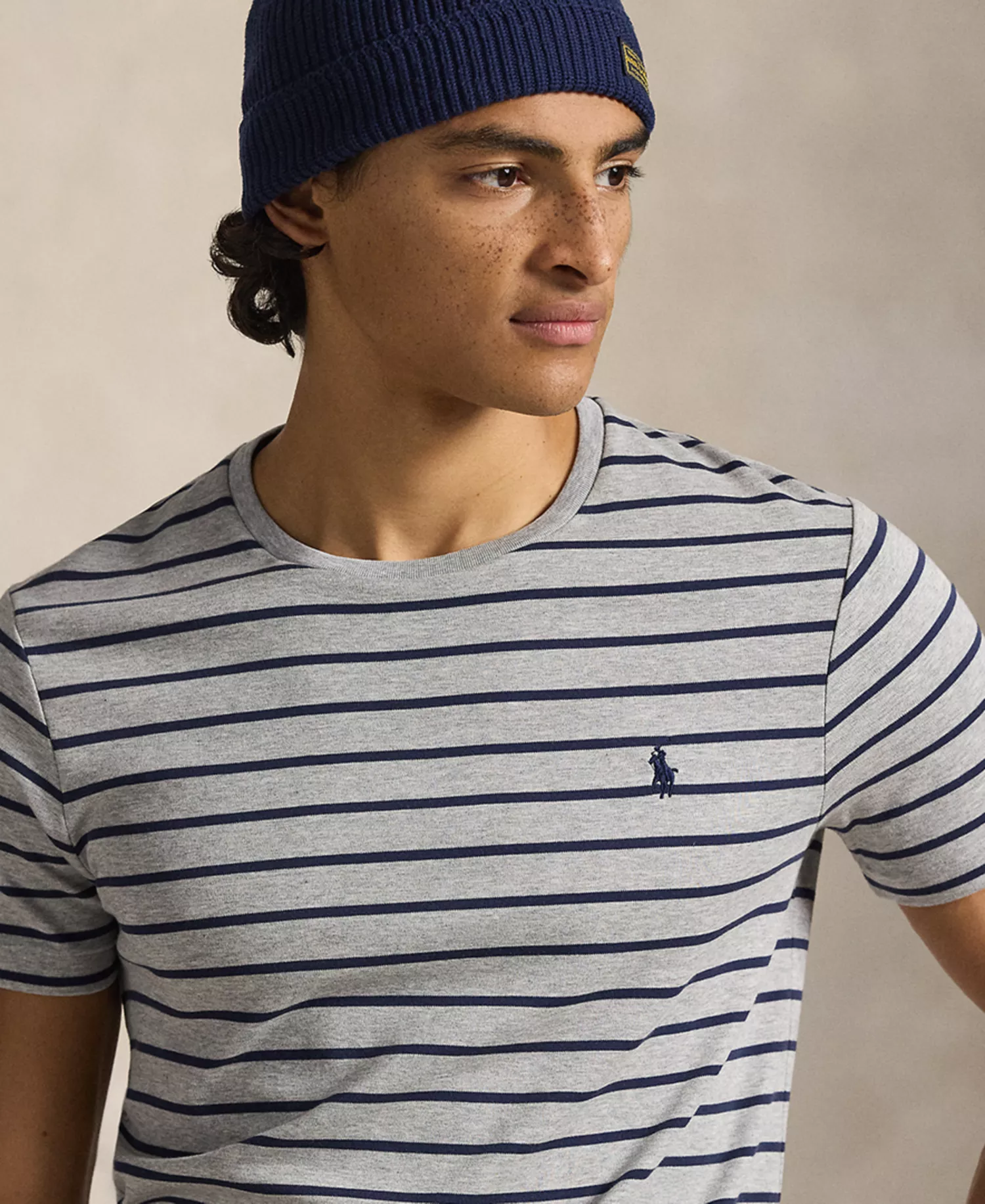 Men's Short-Sleeve Striped T-Shirt - Andover Heather/refined Navy - L