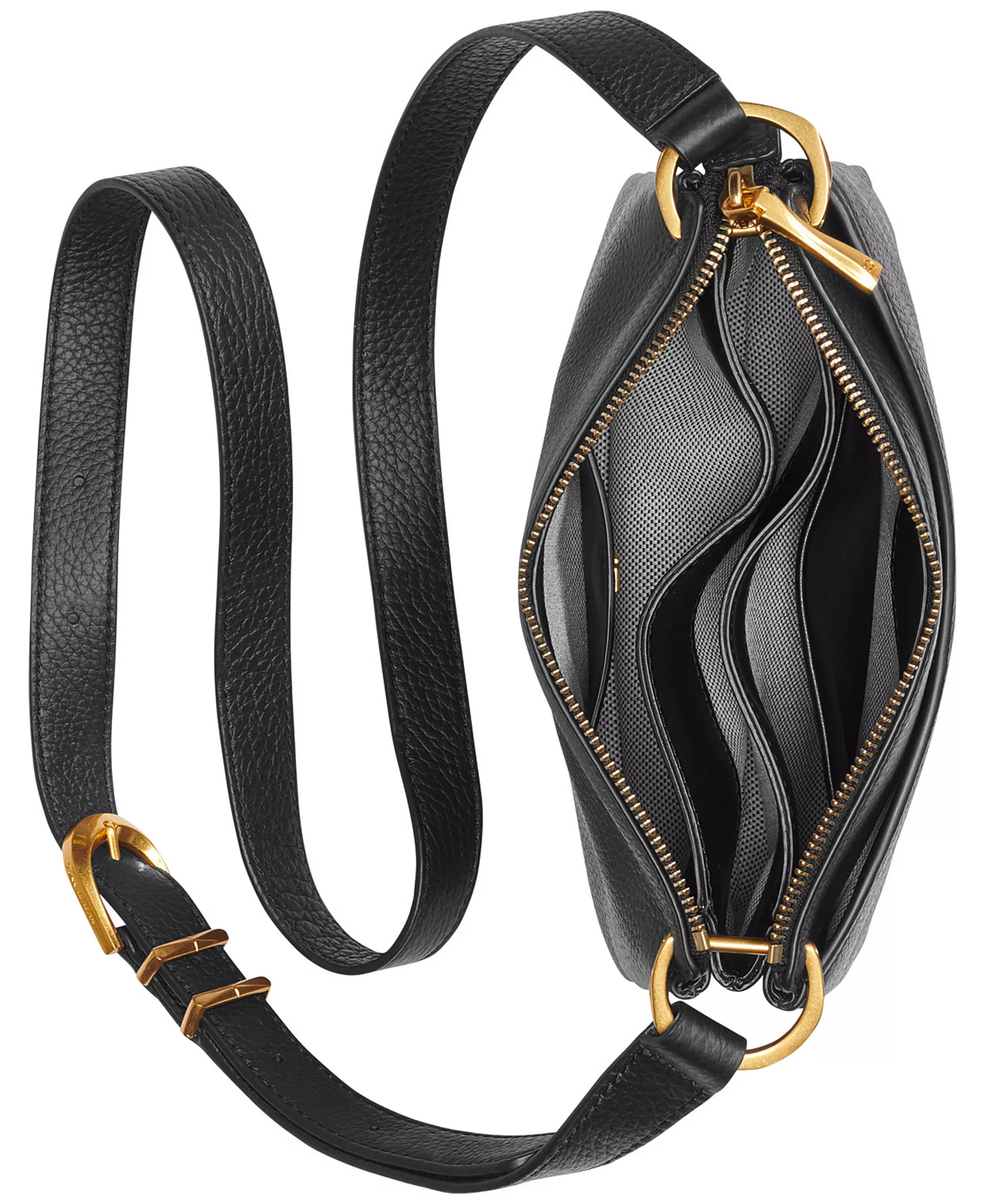 Glenwood Zippered Leather Crossbody with Tassel Detail - Blk/gold - NO SIZE