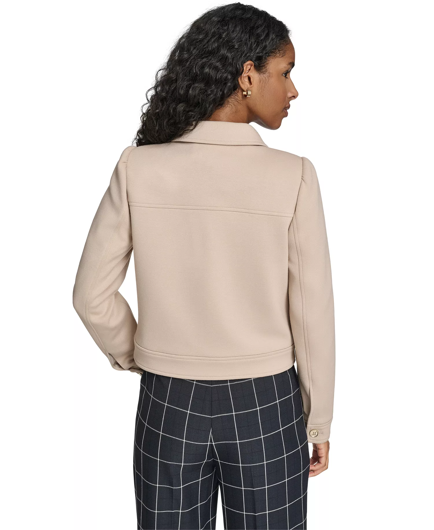 Women's Point Collar Trucker Jacket - Khaki - 0