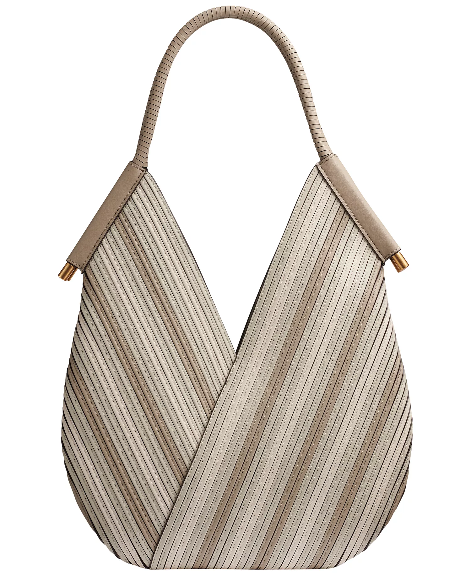Baldwin Chevron Large Shoulder Bag - Neutral Multi - ONE SIZE
