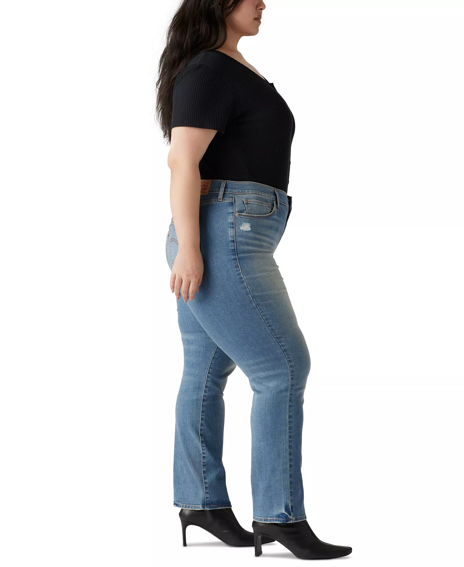 Trendy Plus Size Classic Straight Leg Jeans - Cave Wall - 16W