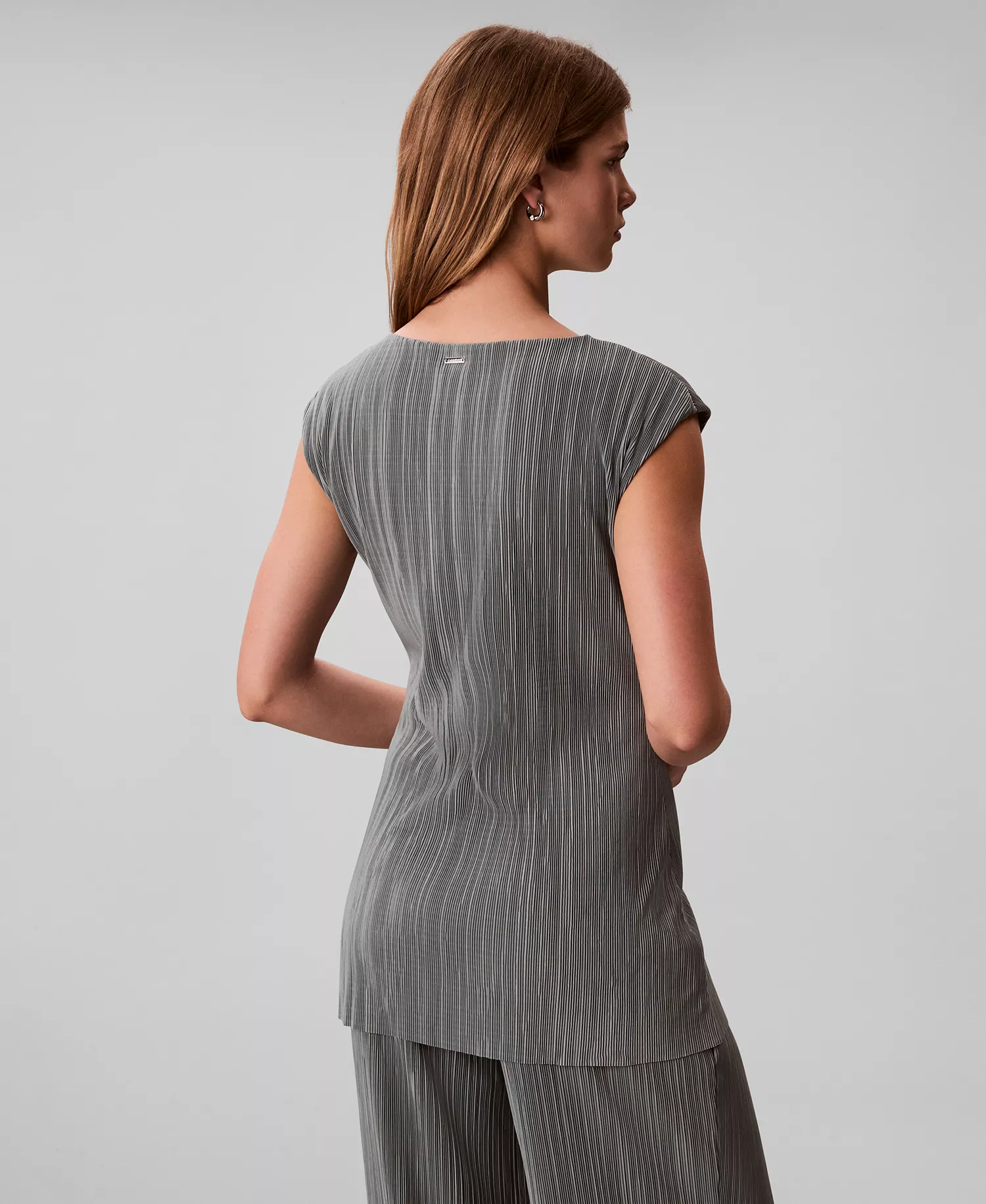 Women's Cap-Sleeve Tunic Top - Shadow - L