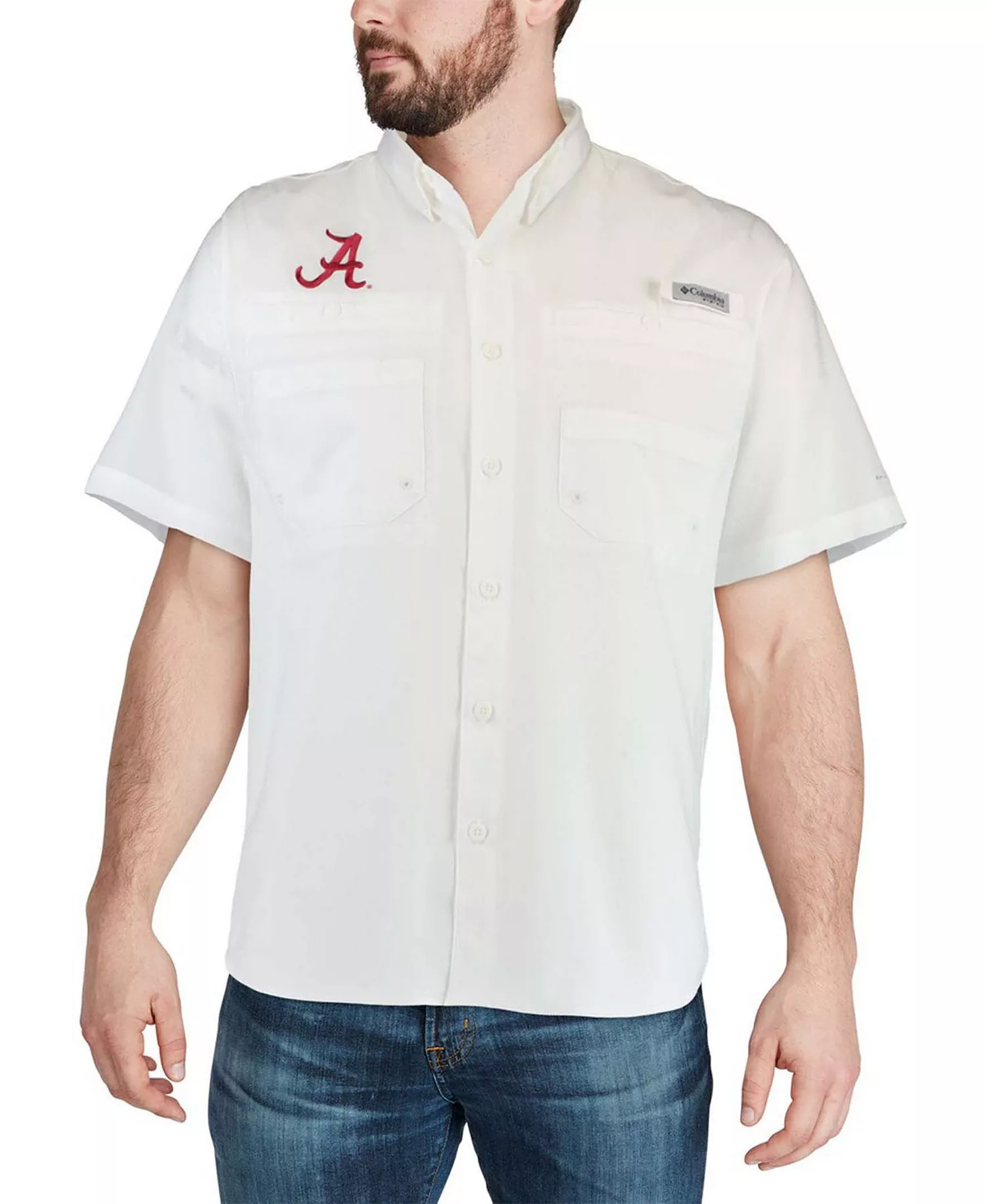 Men's White Alabama Crimson Tide Tamiami Shirt - White - L