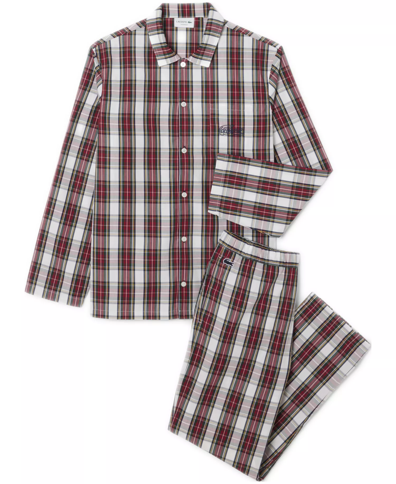 Men's Poplin Plaid Pattern Pajama Set - Ladybird/Multicolor - L