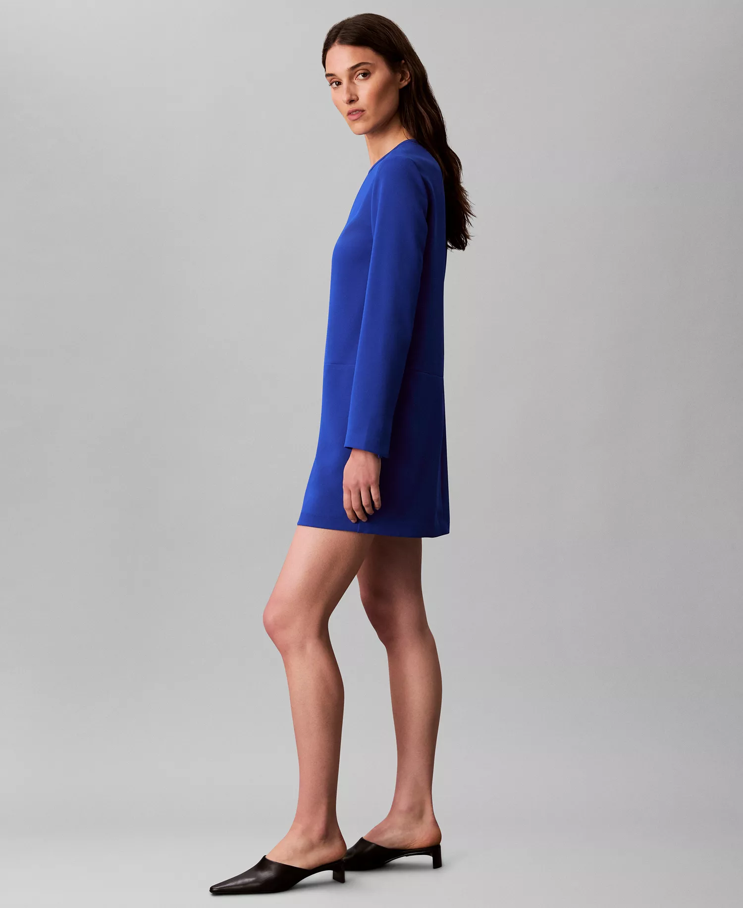 Women's Tailored Long Sleeve Mini Dress - Cobalt - 10