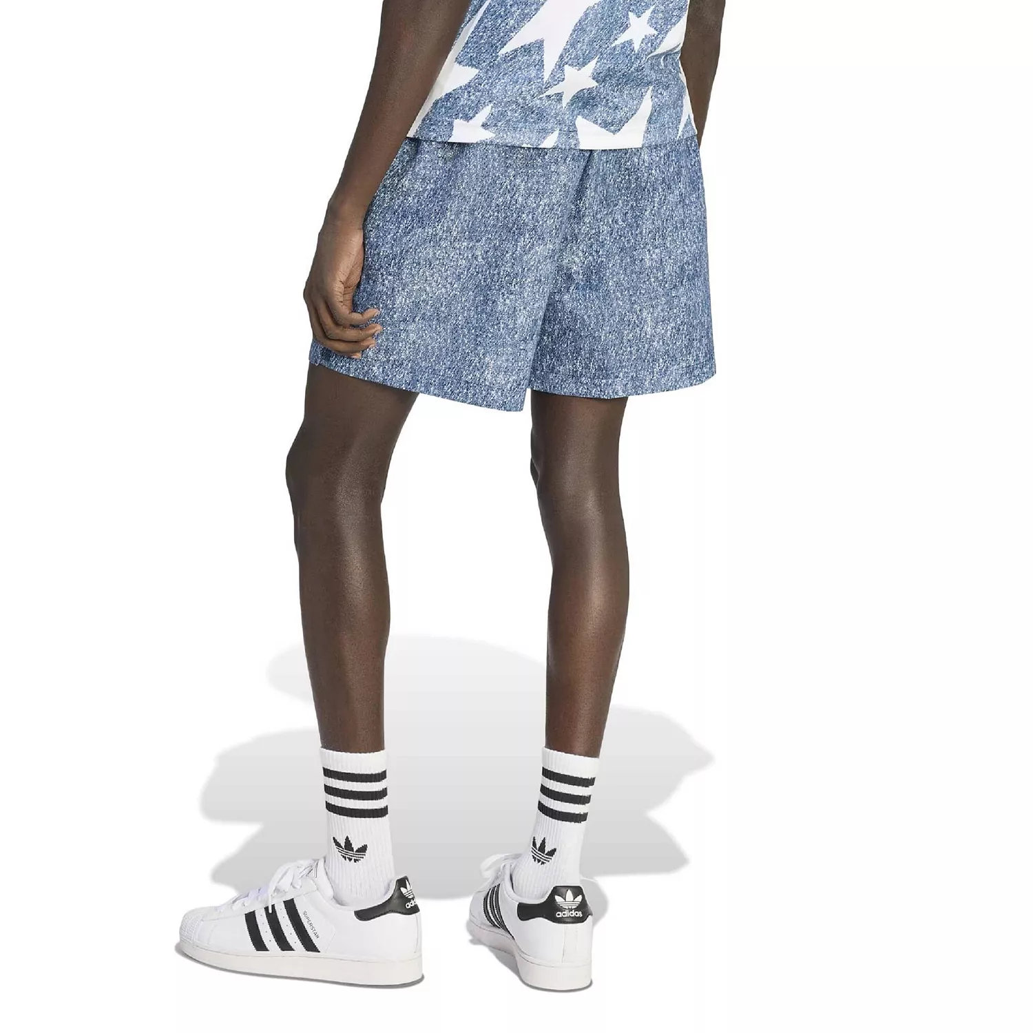 Men's Blue USA Soccer 1994 Denim Graphic Shorts - White - L